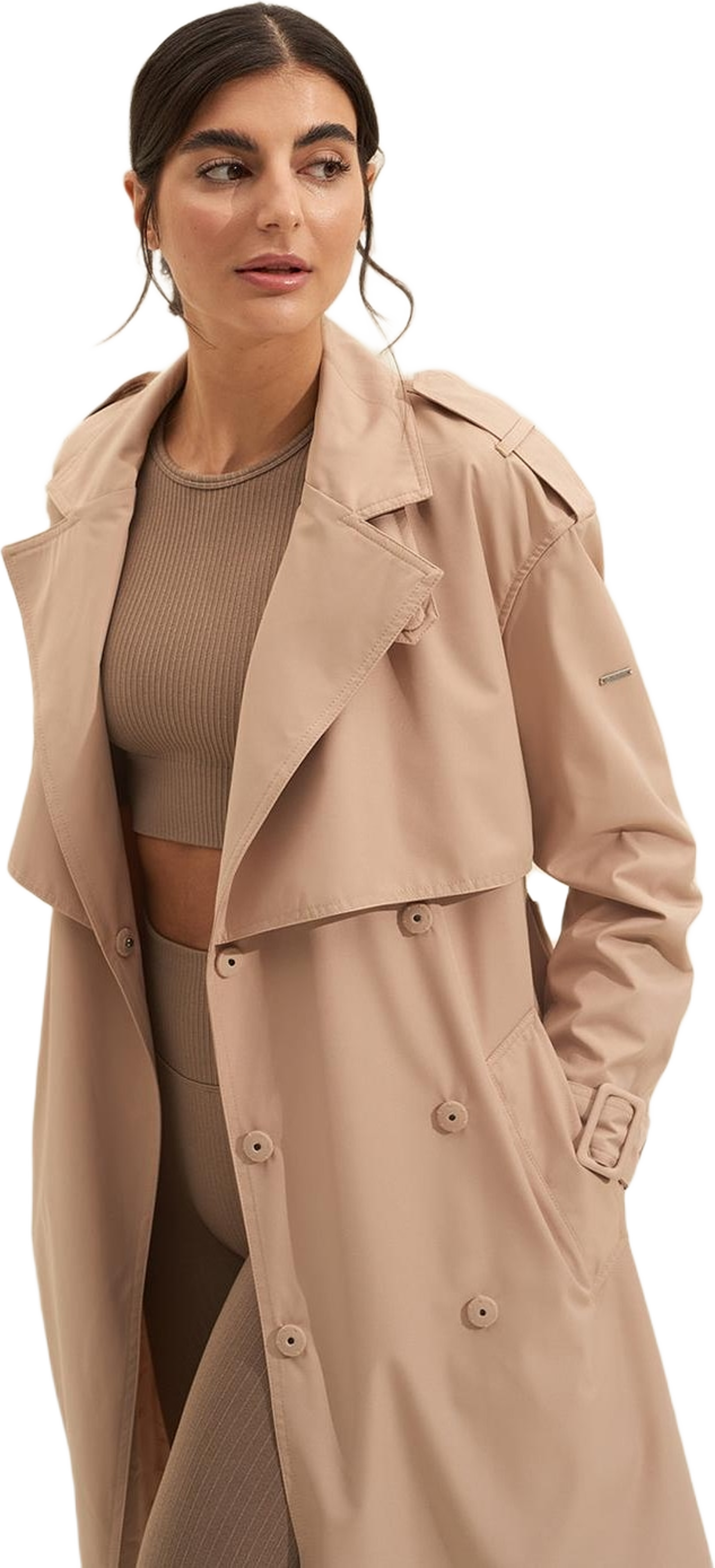 Beige Recycled Tech Trench Coat