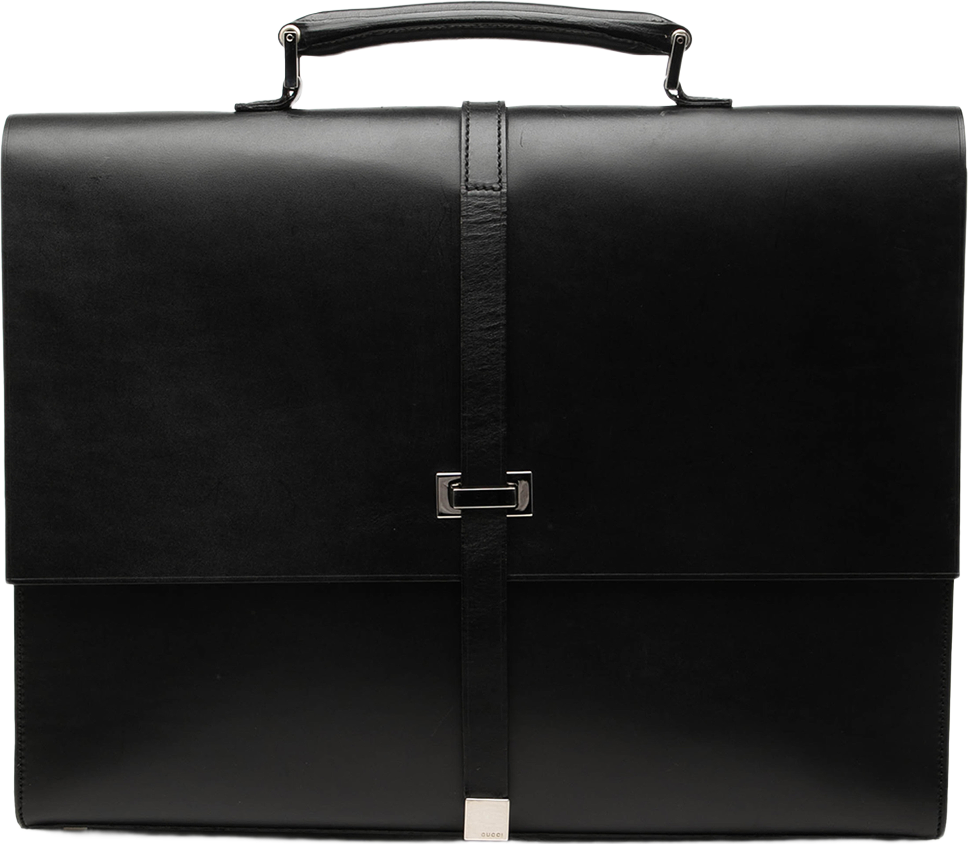 Gucci Calfskin Briefcase, från Luxclusif, i färgen svart. Klicka för att öppna bilden i stort format
