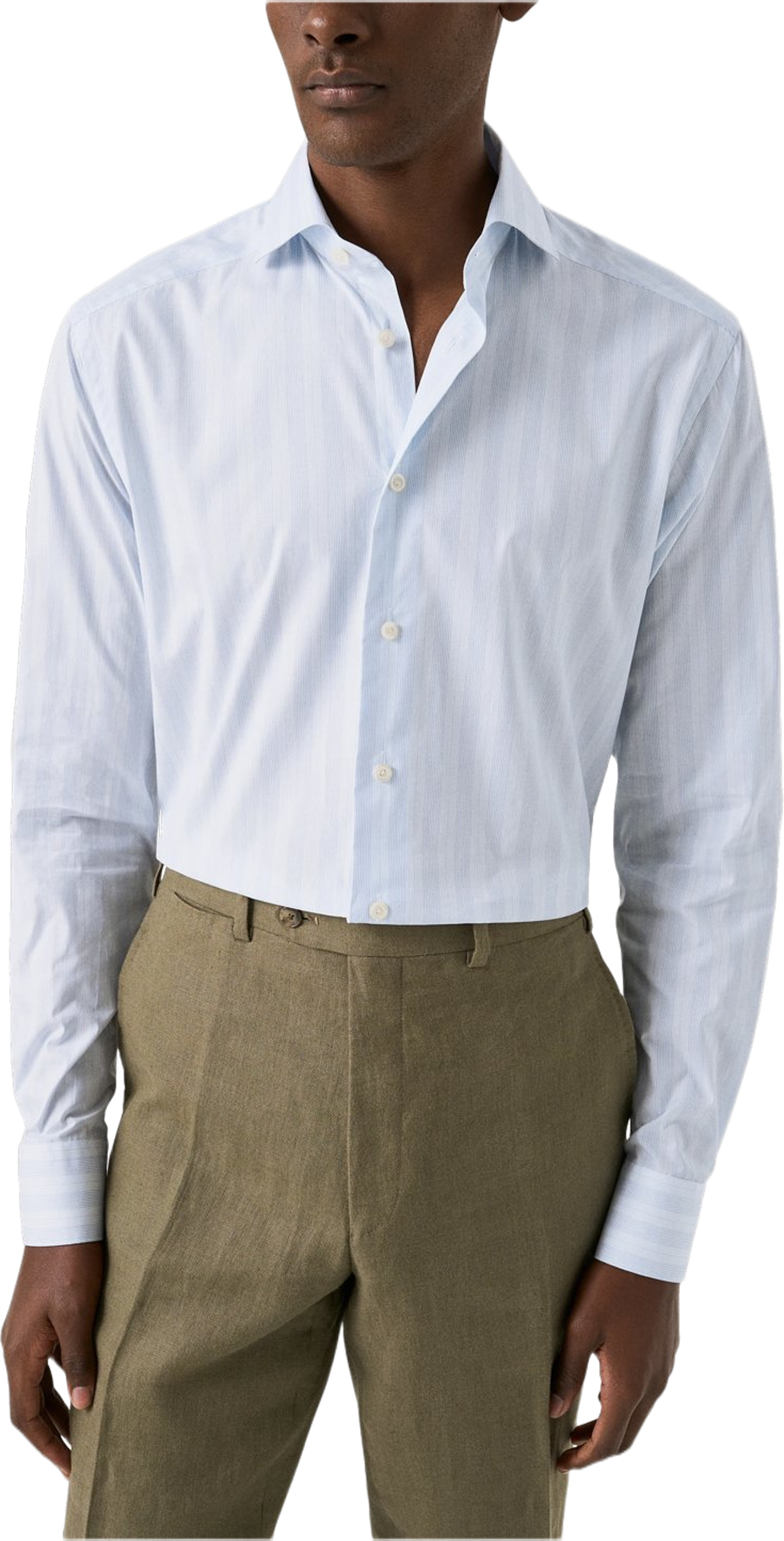 Randig Poplin-skjorta Slim Fit, från Eton, i färgen mid blue. Klicka för att öppna bilden i stort format