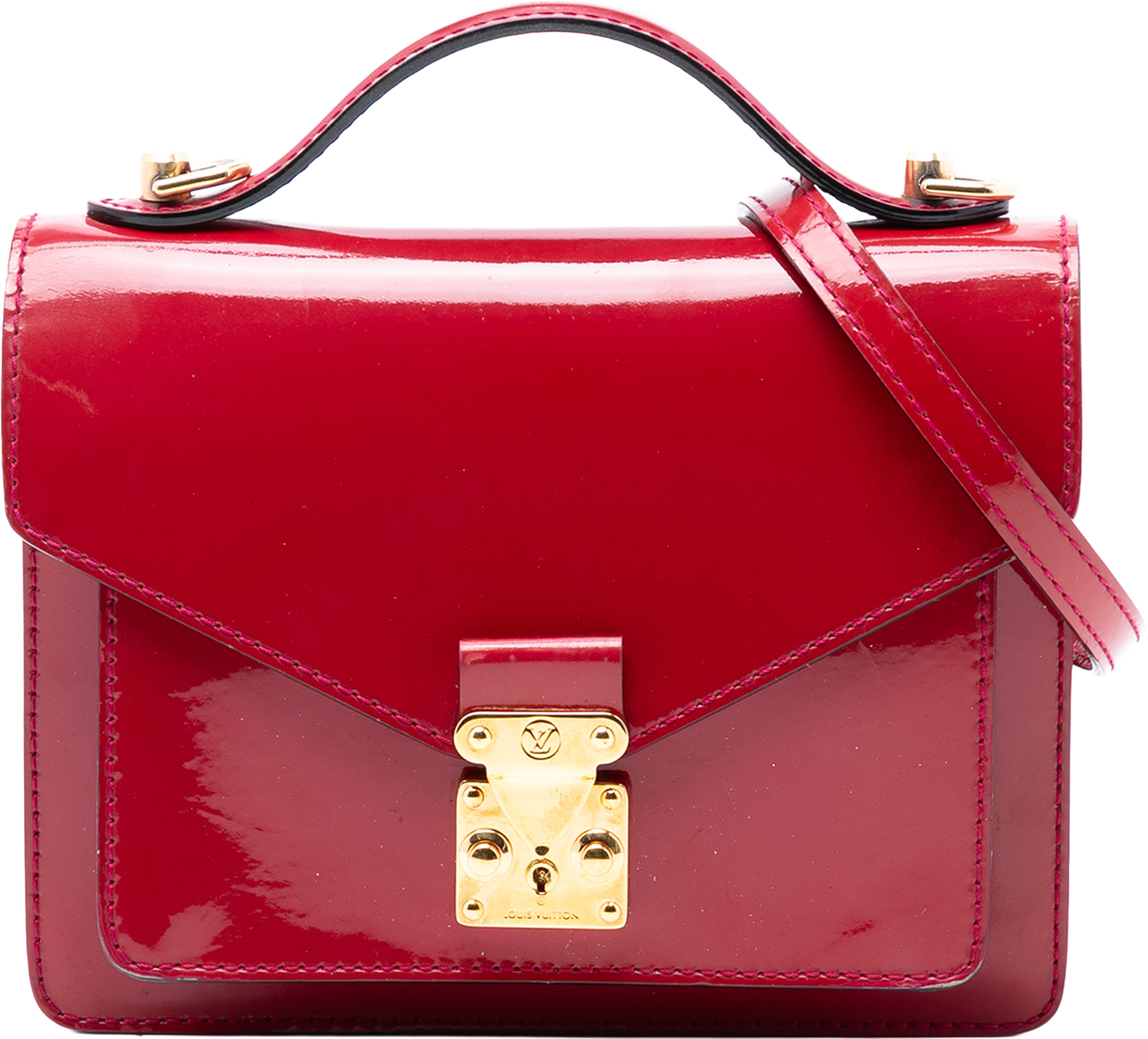 Louis Vuitton Vernis Monceau Bb, från Luxclusif, i färgen red. Klicka för att öppna bilden i stort format