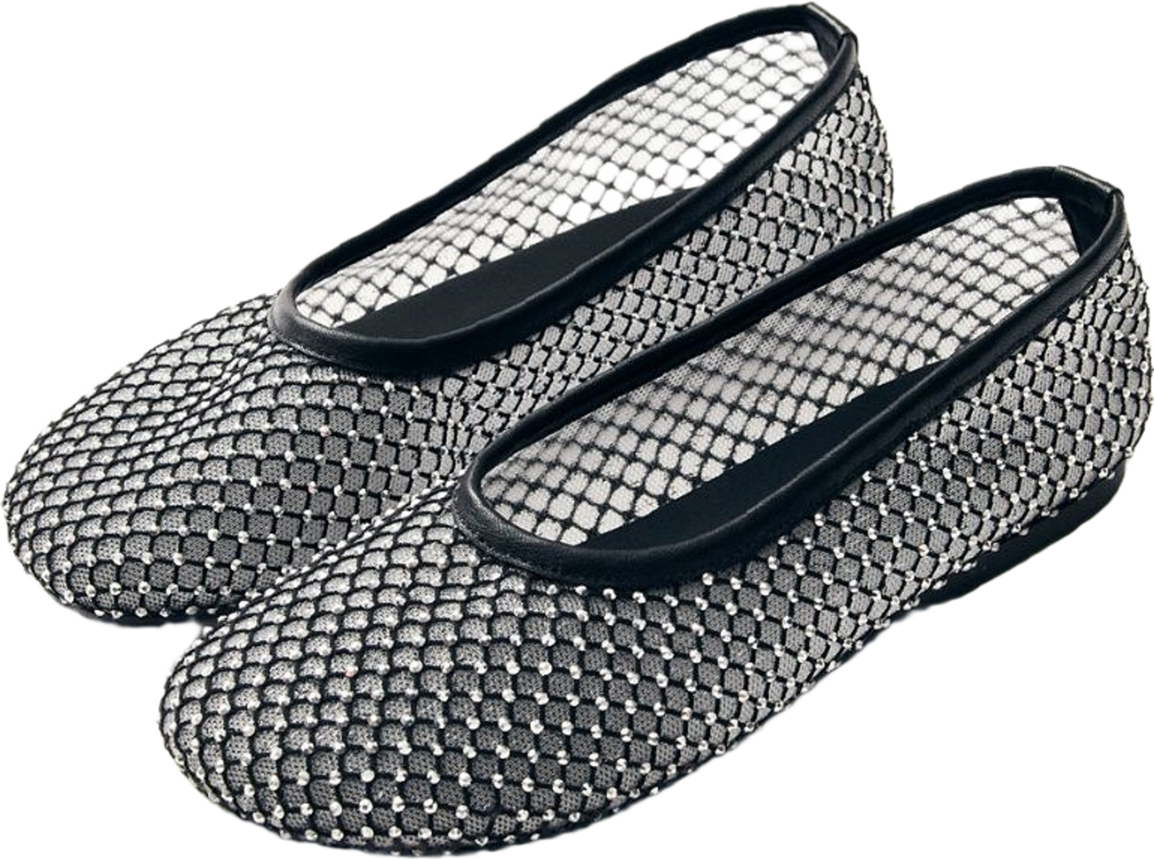 Lorain Mesh Glow Black Ballet Flats