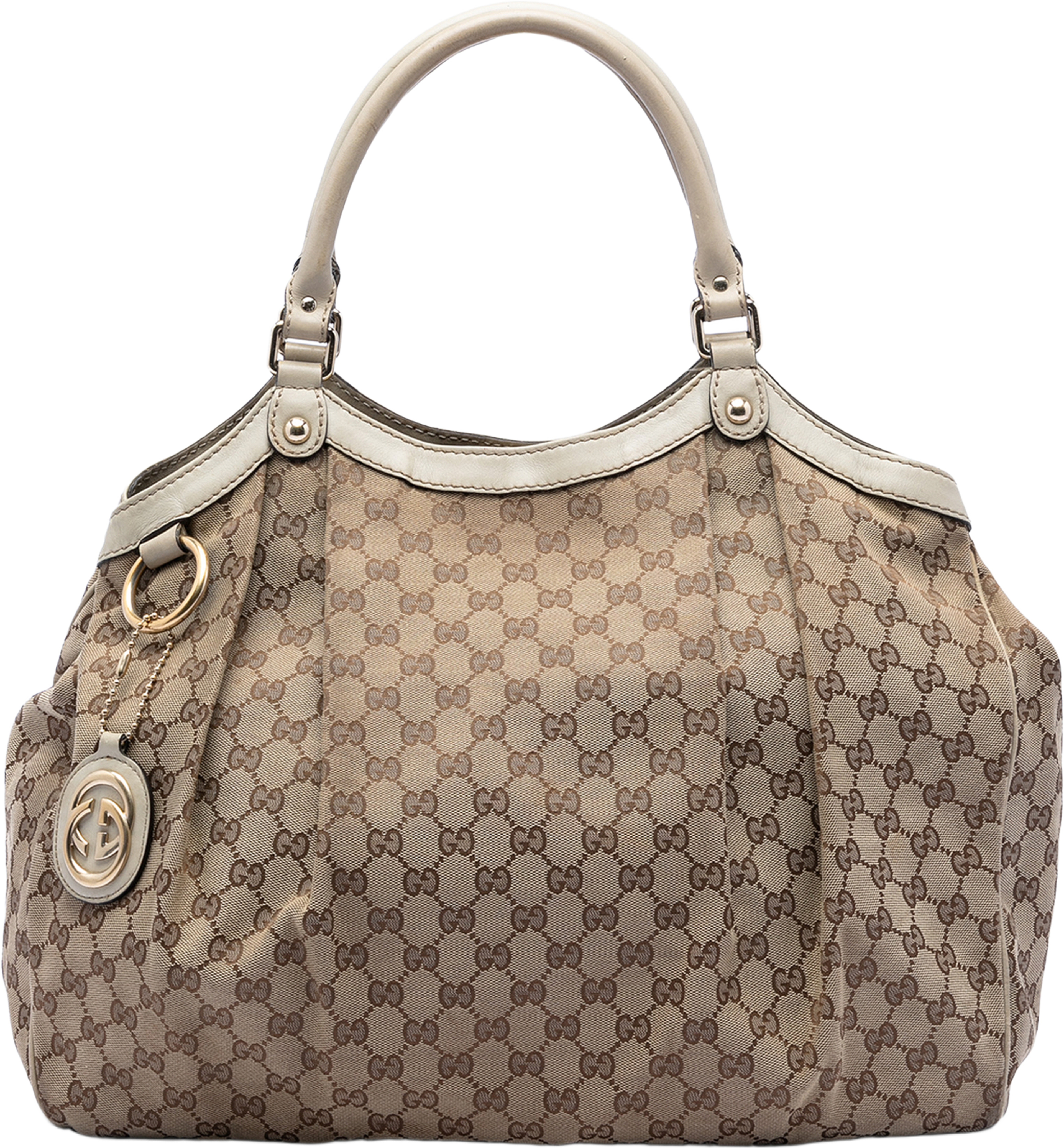 Gucci Large Gg Canvas Sukey Tote, från Luxclusif, i färgen beige. Klicka för att öppna bilden i stort format
