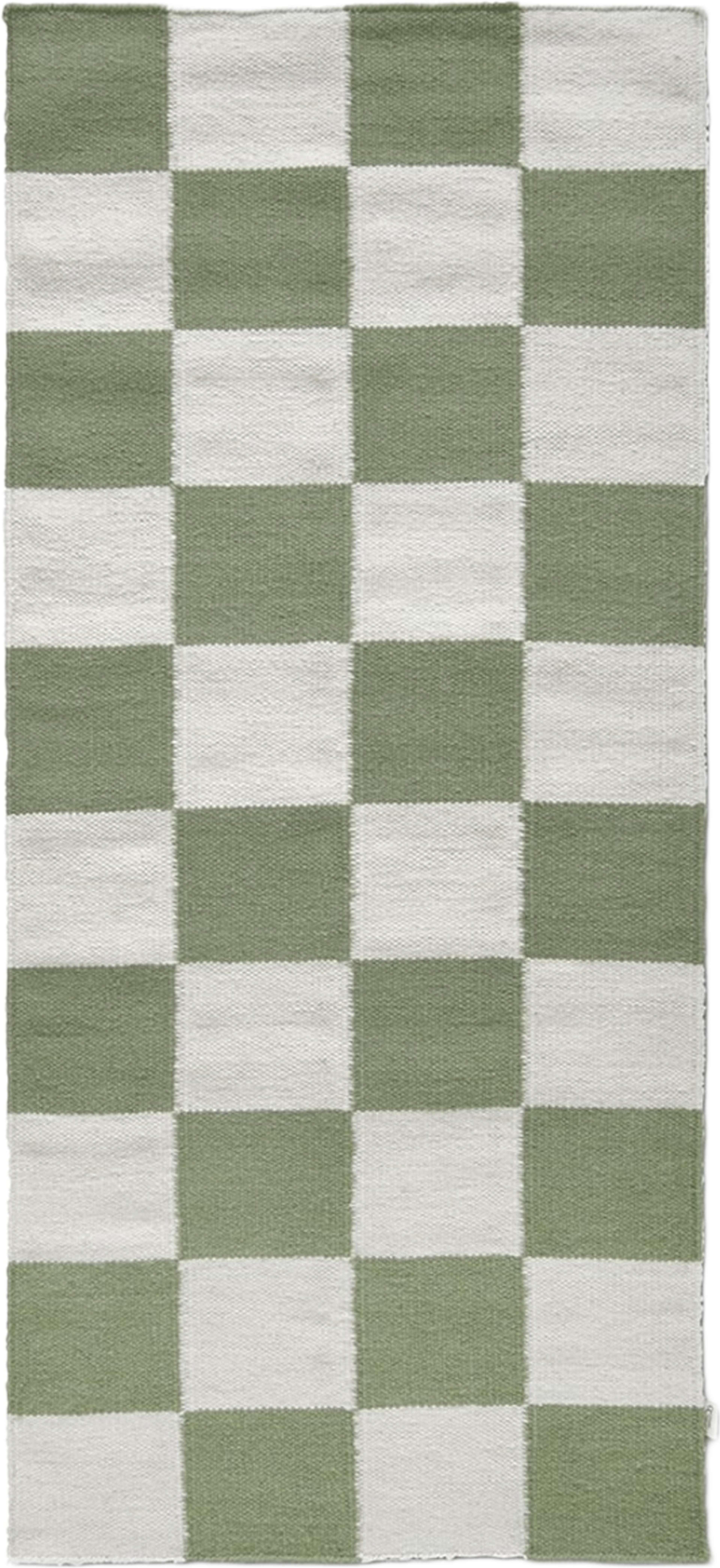 Gångmatta Squares 80x240 cm, från Classic Collection, i färgen vit/grön. Klicka för att öppna bilden i stort format