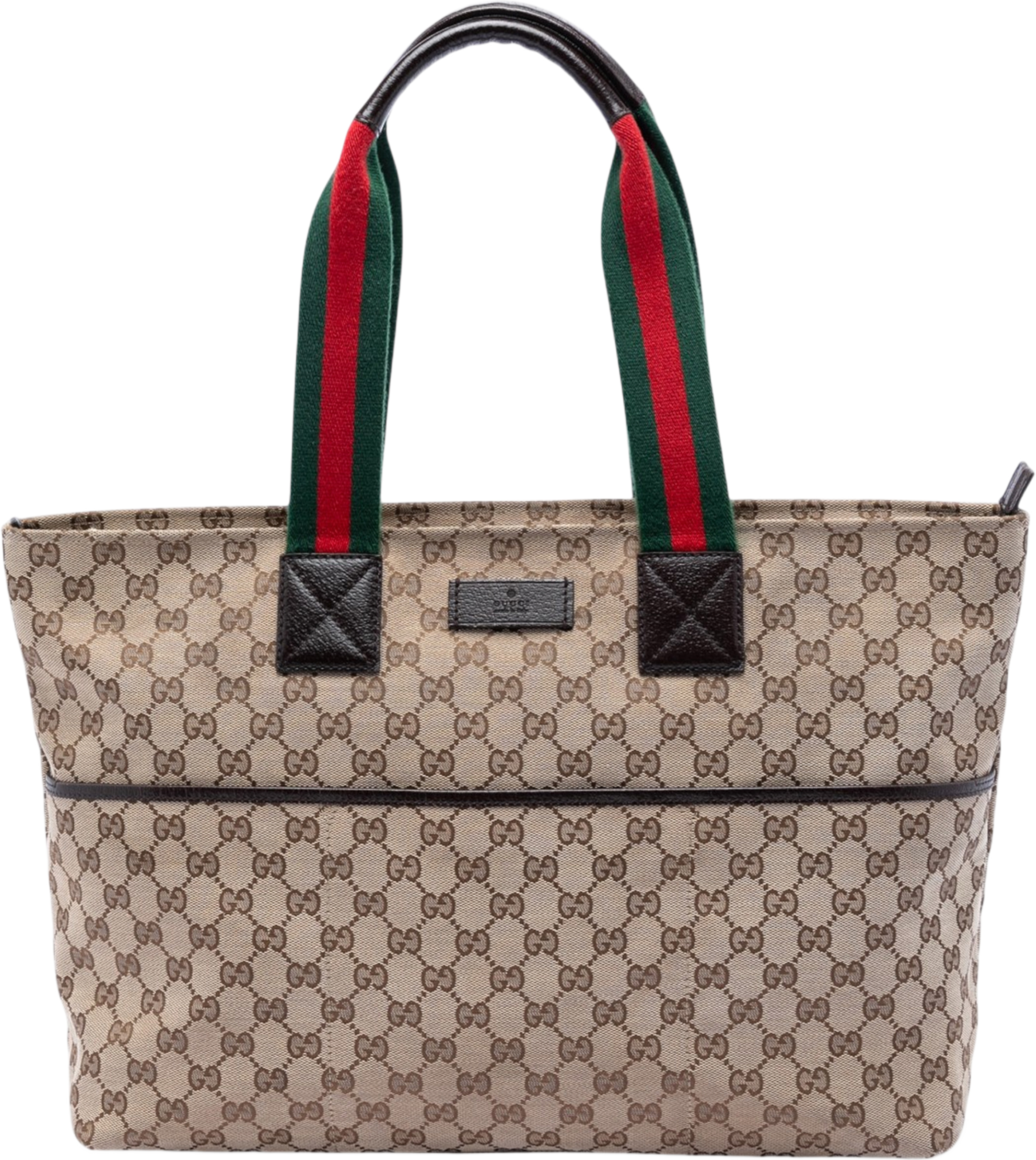 Gucci Gg Canvas Web Tote, från Luxclusif, i färgen beige. Klicka för att öppna bilden i stort format