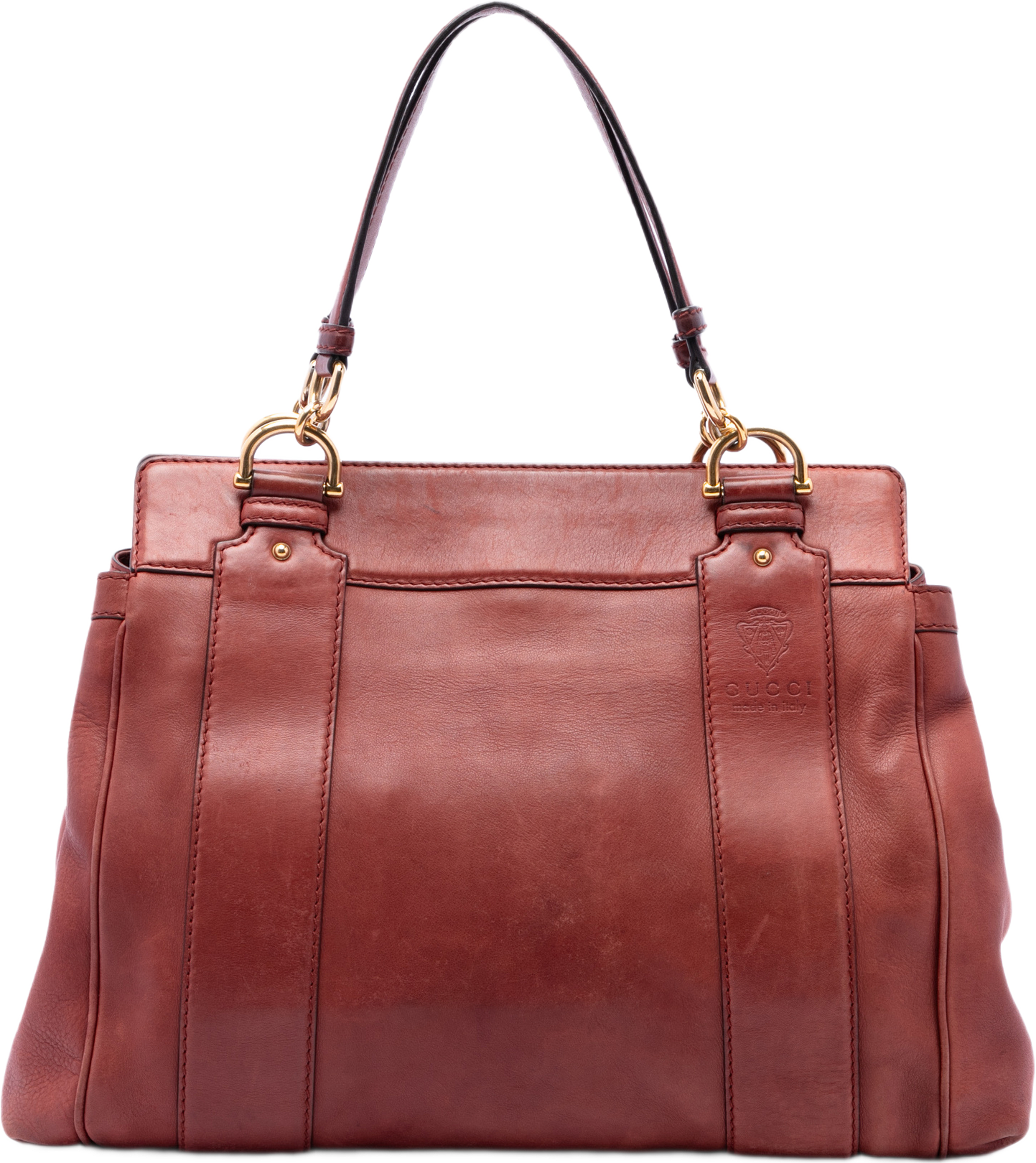 Gucci Calfskin Smilla Tote, från Luxclusif, i färgen röd. Klicka för att öppna bilden i stort format