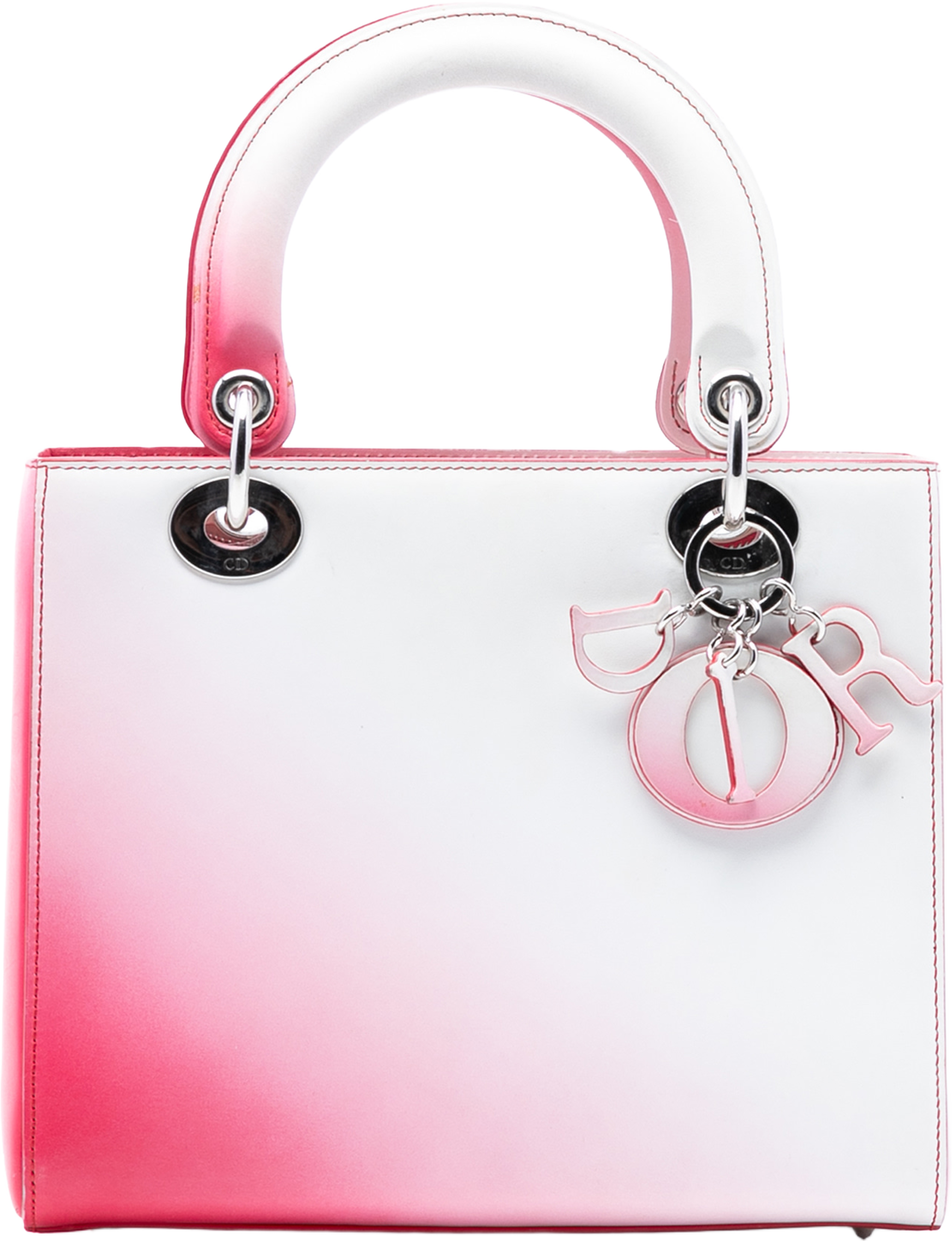 Dior Medium Ombre Calfskin Lady Dior, från Luxclusif, i färgen white. Klicka för att öppna bilden i stort format