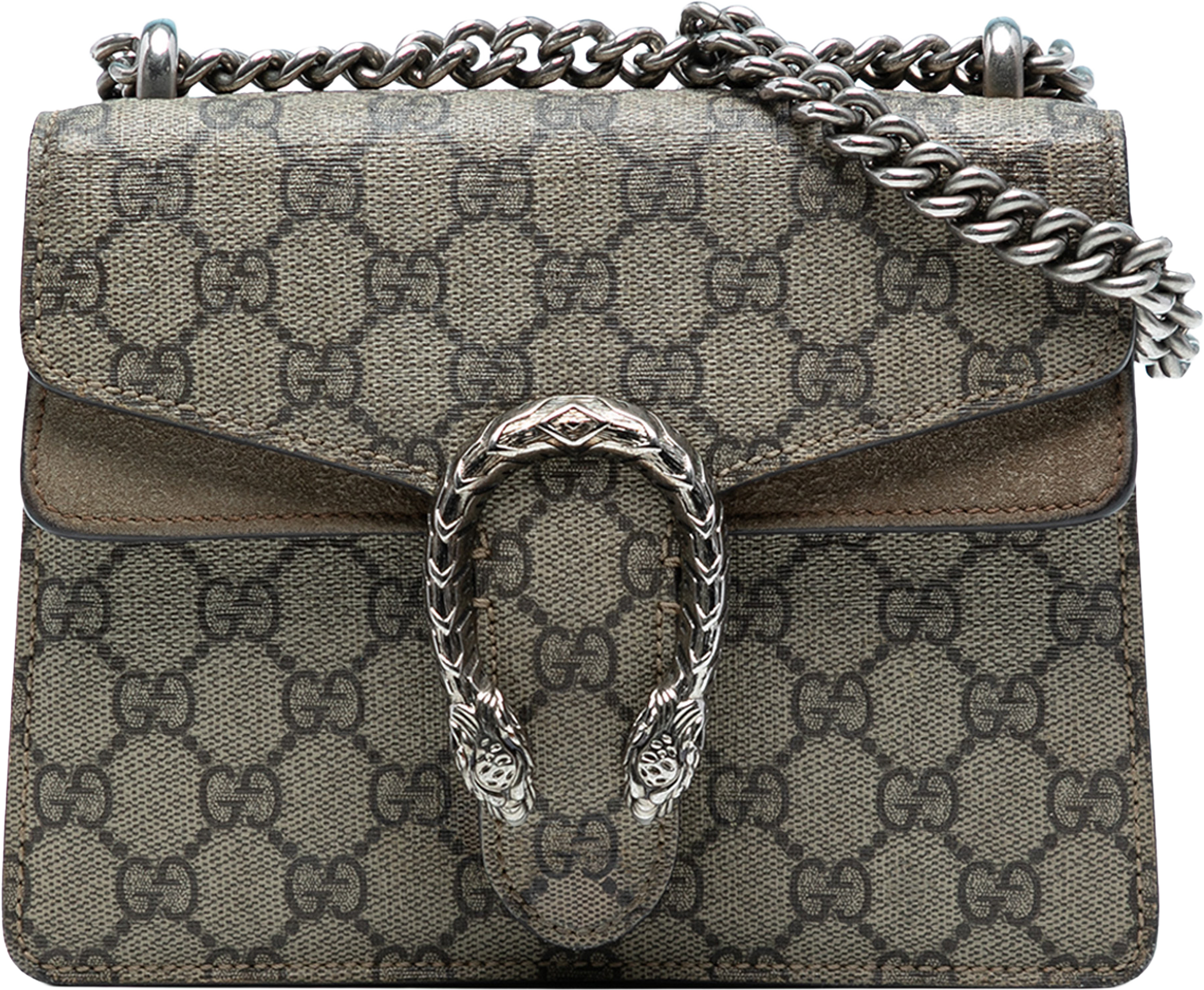 Gucci Small Gg Supreme Dionysus Crossbody, från Luxclusif, i färgen beige. Klicka för att öppna bilden i stort format