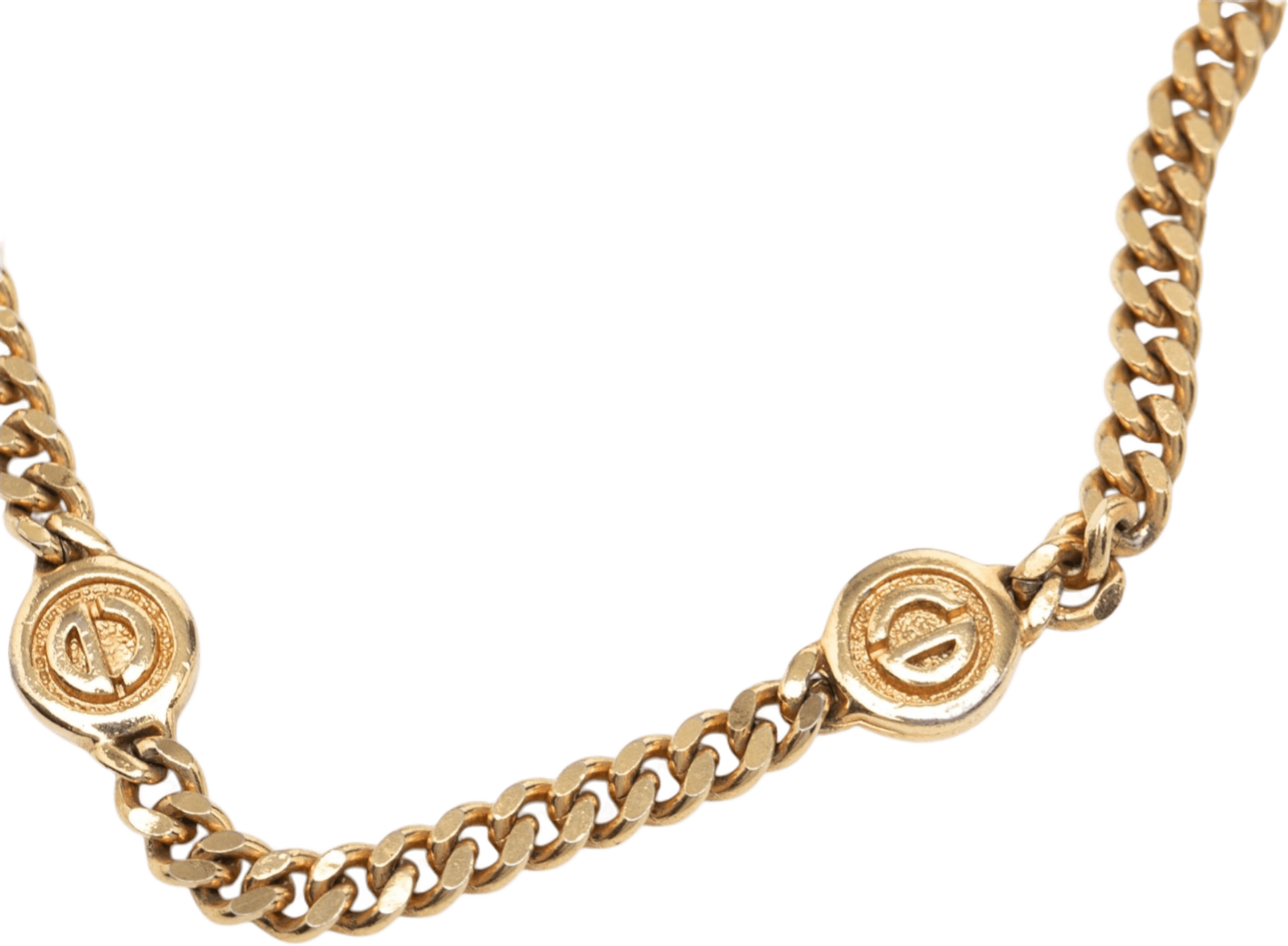 Dior Gold Plated Cd Logo Chain Necklace, från Luxclusif, i färgen gold. Klicka för att öppna bilden i stort format