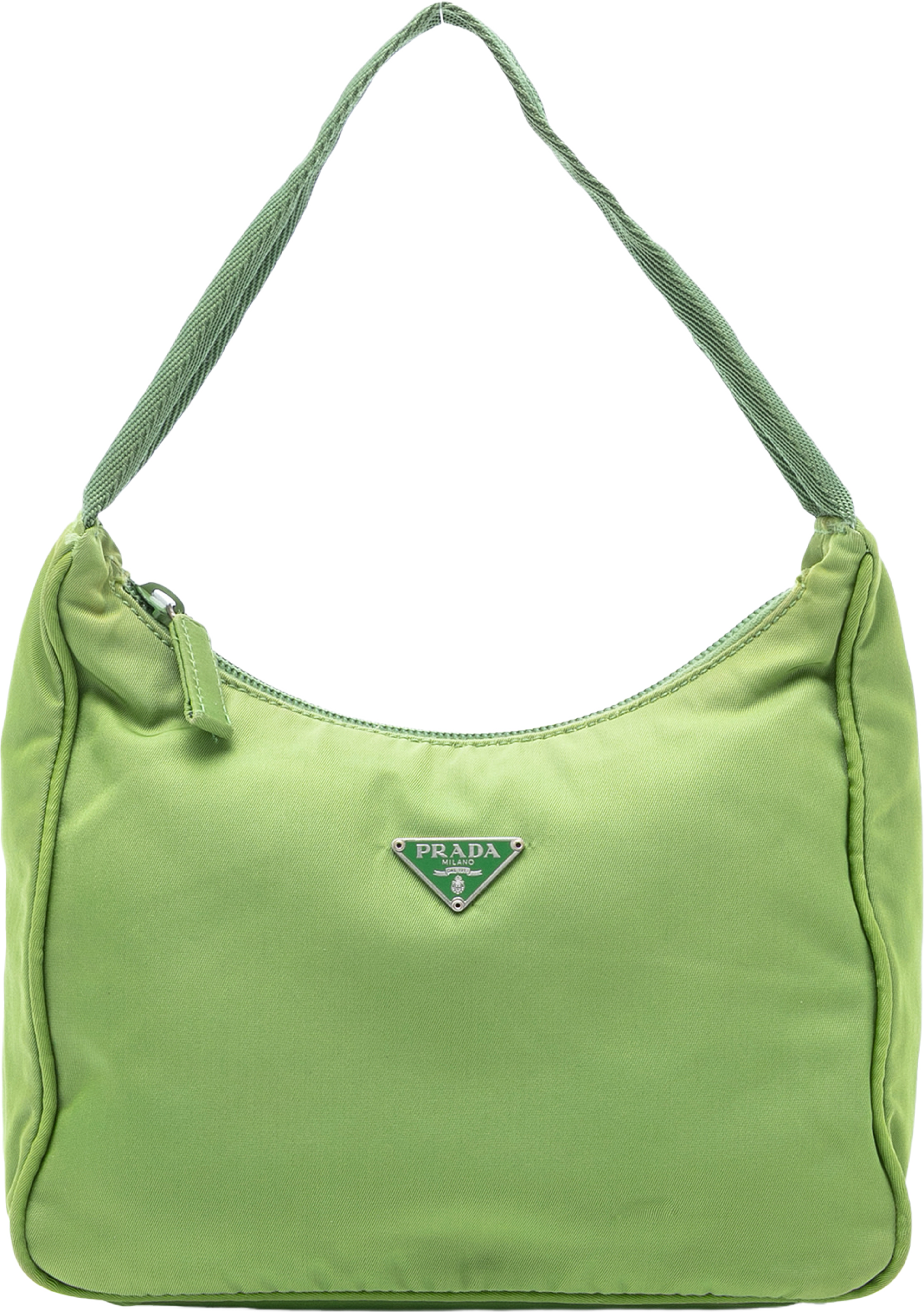 Prada Tessuto Shoulder Bag, från Luxclusif, i färgen green. Klicka för att öppna bilden i stort format
