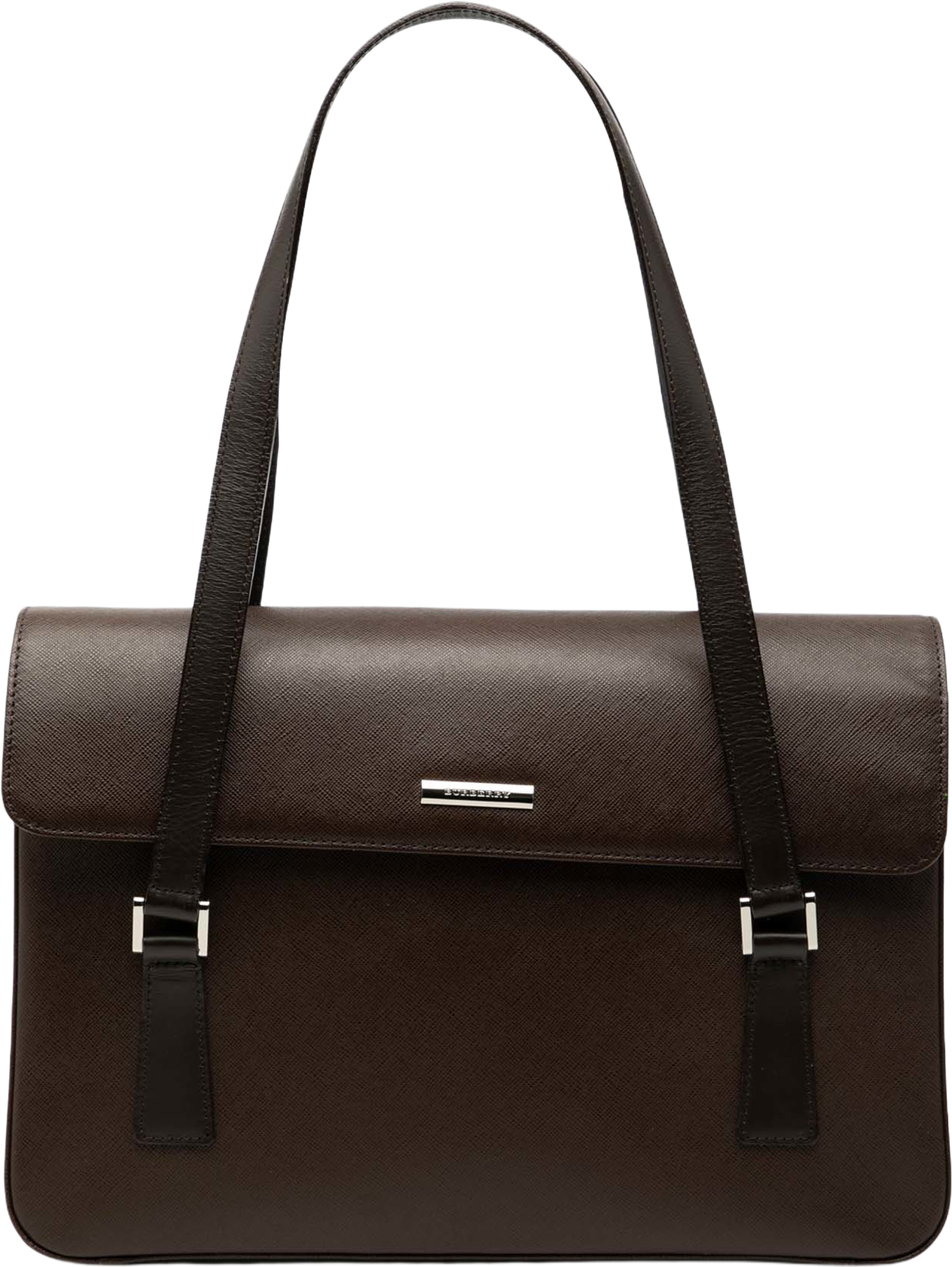 Burberry Leather Shoulder Bag, från Luxclusif, i färgen dark brown. Klicka för att öppna bilden i stort format