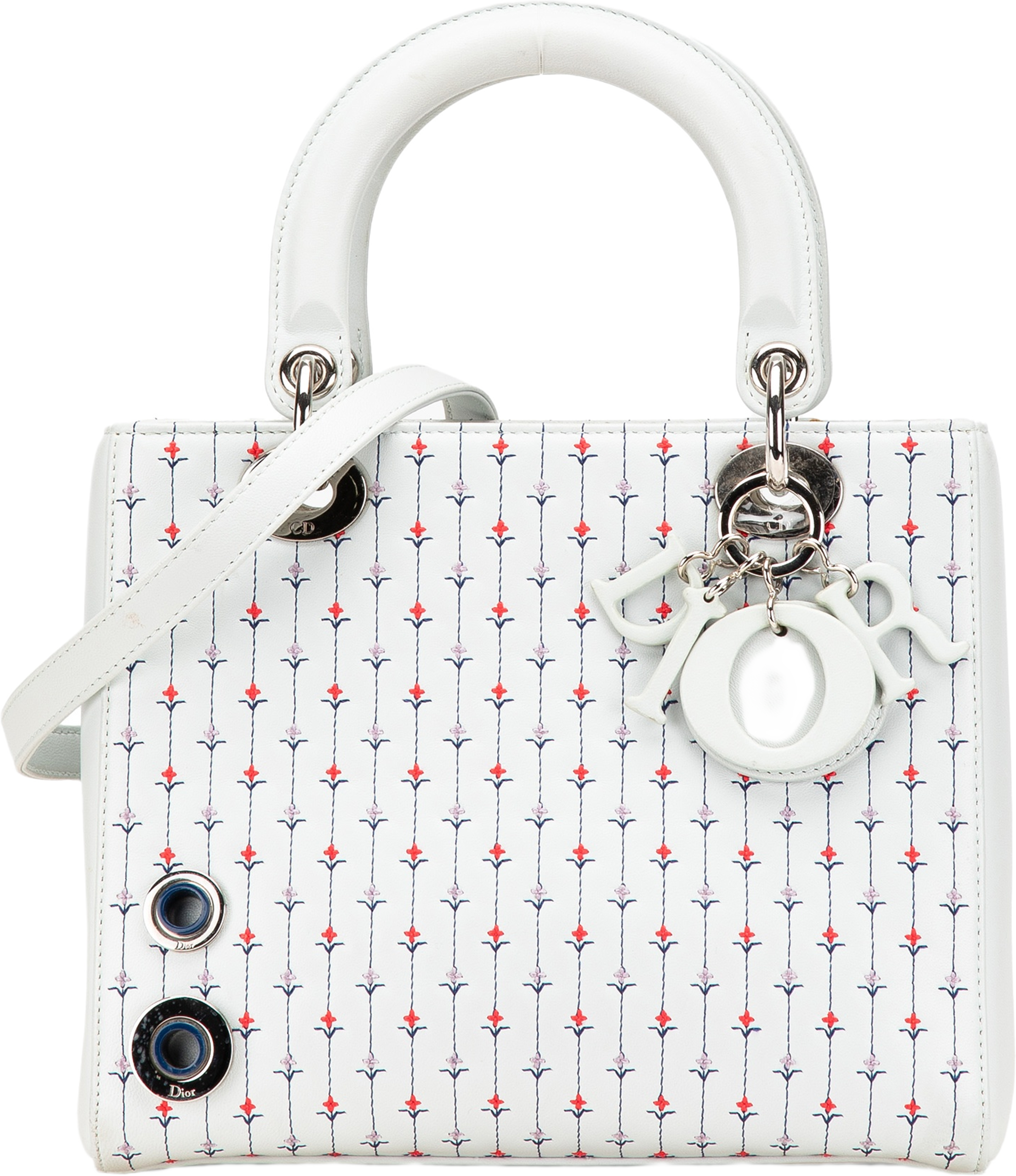 Dior Medium Calfskin Embroidered Flower Lady Dior