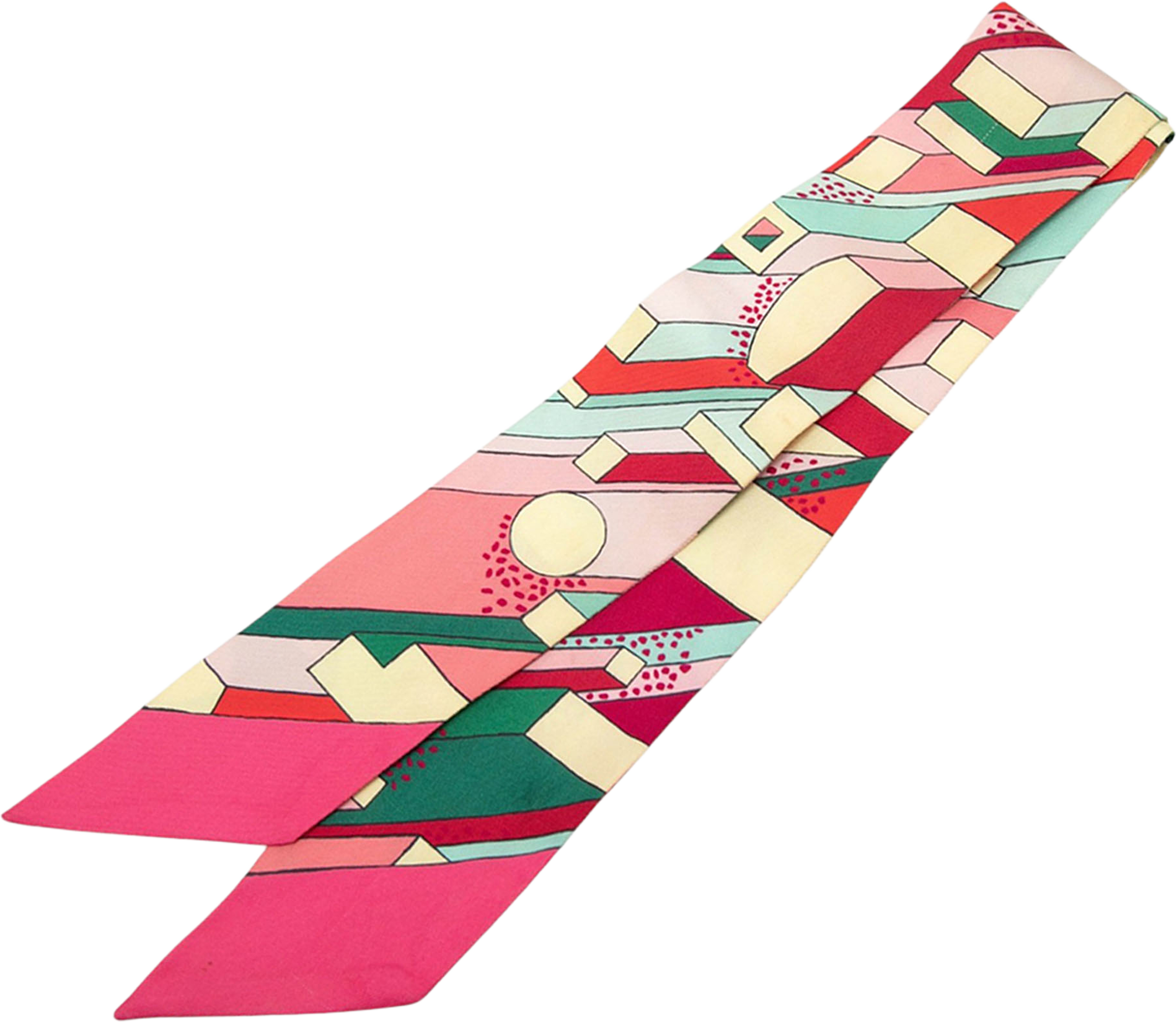 Hermès On A Summer Day Silk Twilly Scarf, från Luxclusif, i färgen pink. Klicka för att öppna bilden i stort format