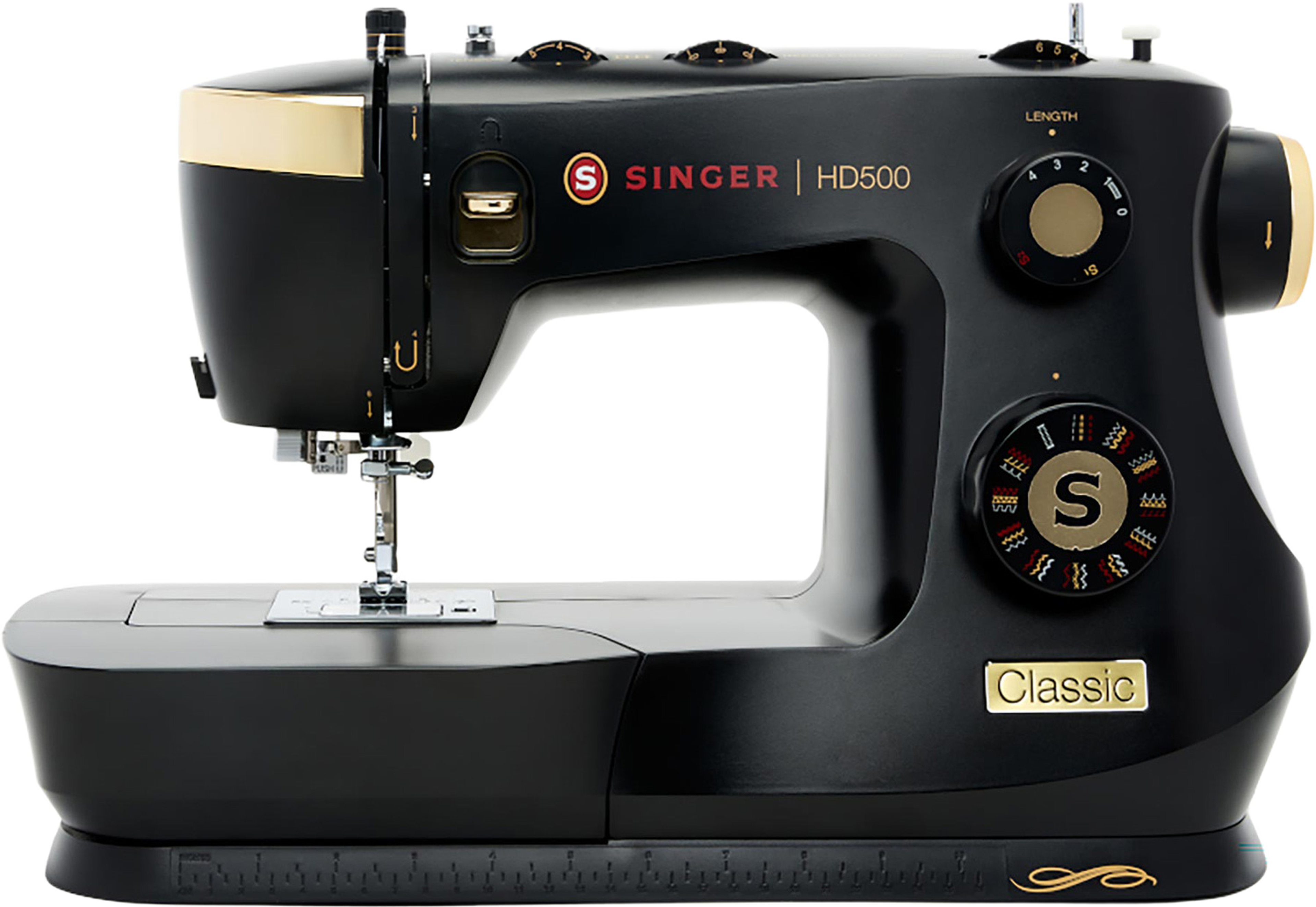 Symaskin Hd500 Classic Gold 32 Sömmar, från Singer, i färgen svart. Klicka för att öppna bilden i stort format