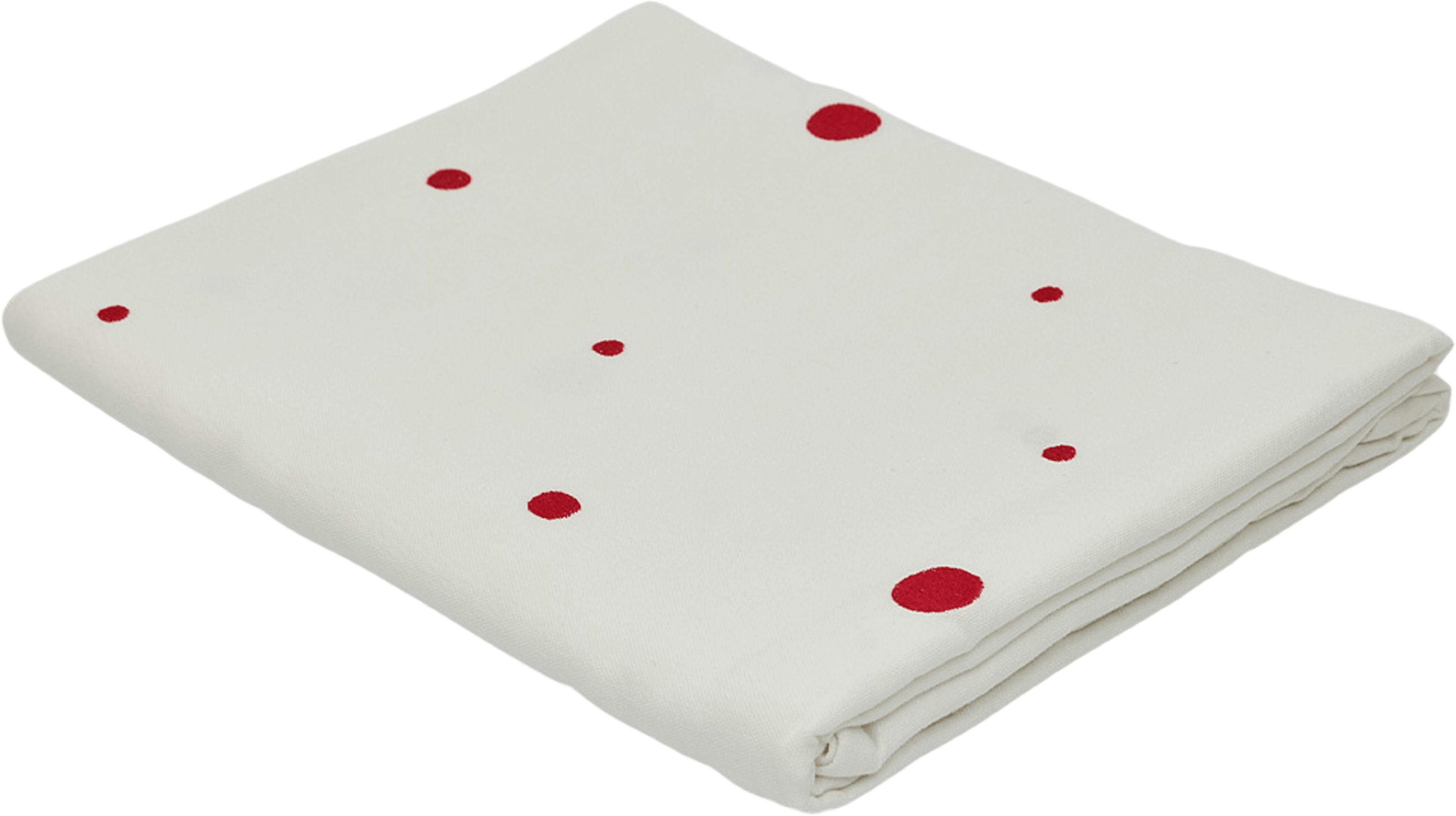 Nori Tablecloth - 260x140 Cm, från OYOY Living, i färgen white,cherry red. Klicka för att öppna bilden i stort format