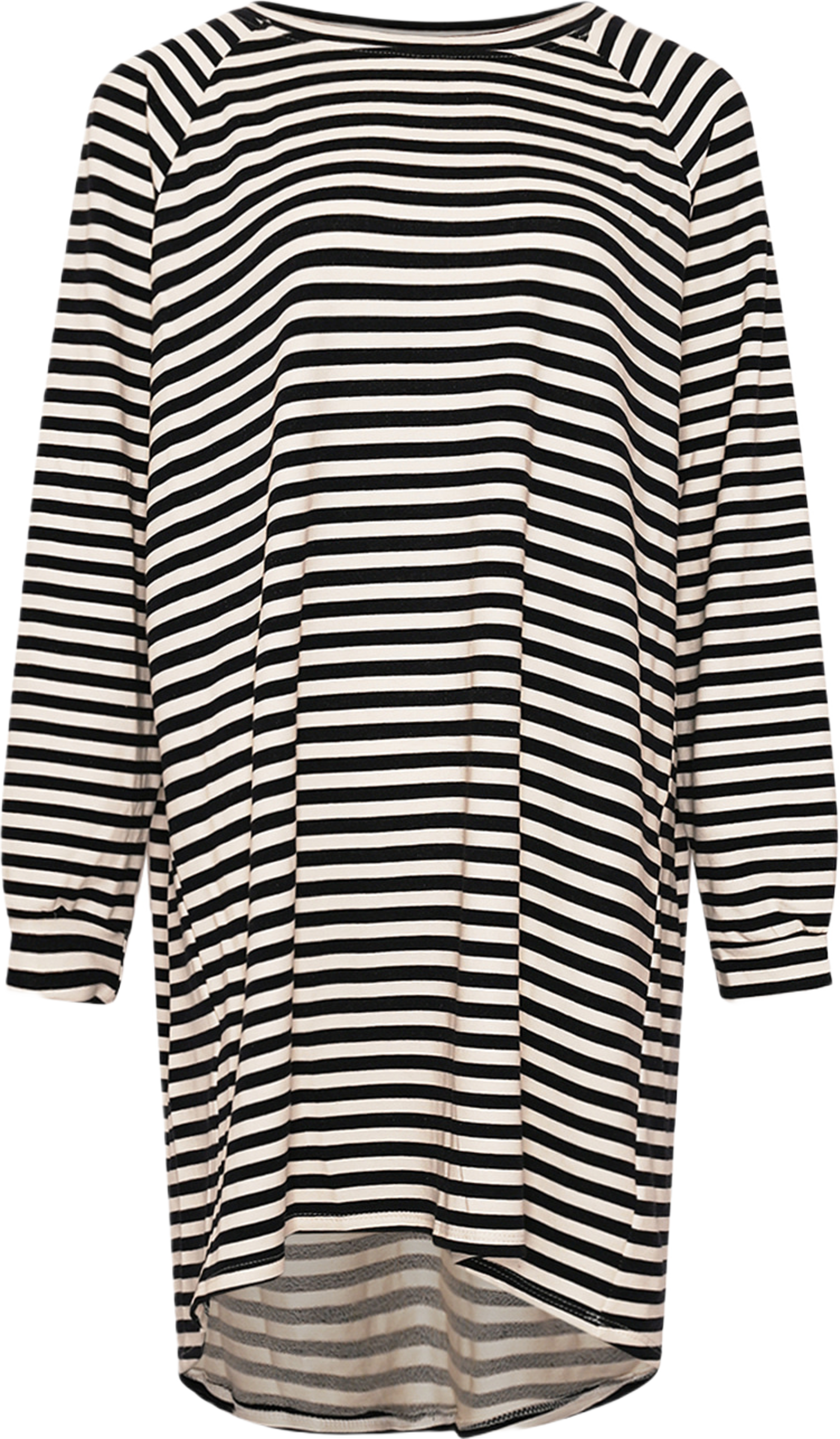 Ibi, Midi L/s Dress - Navy/off White Stripe