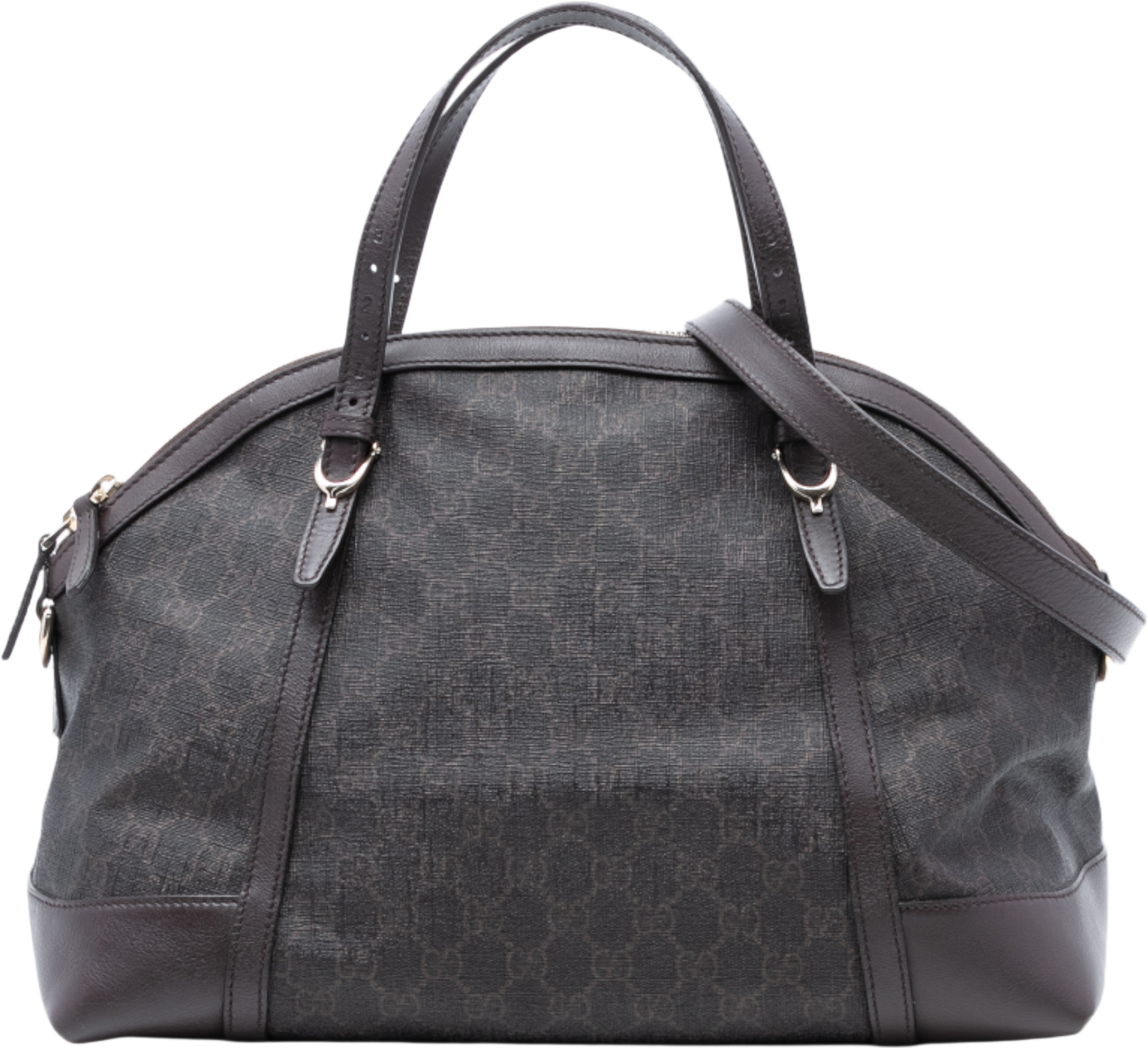 Gucci Large Gg Supreme Nice Dome Satchel, från Luxclusif, i färgen dark brown. Klicka för att öppna bilden i stort format