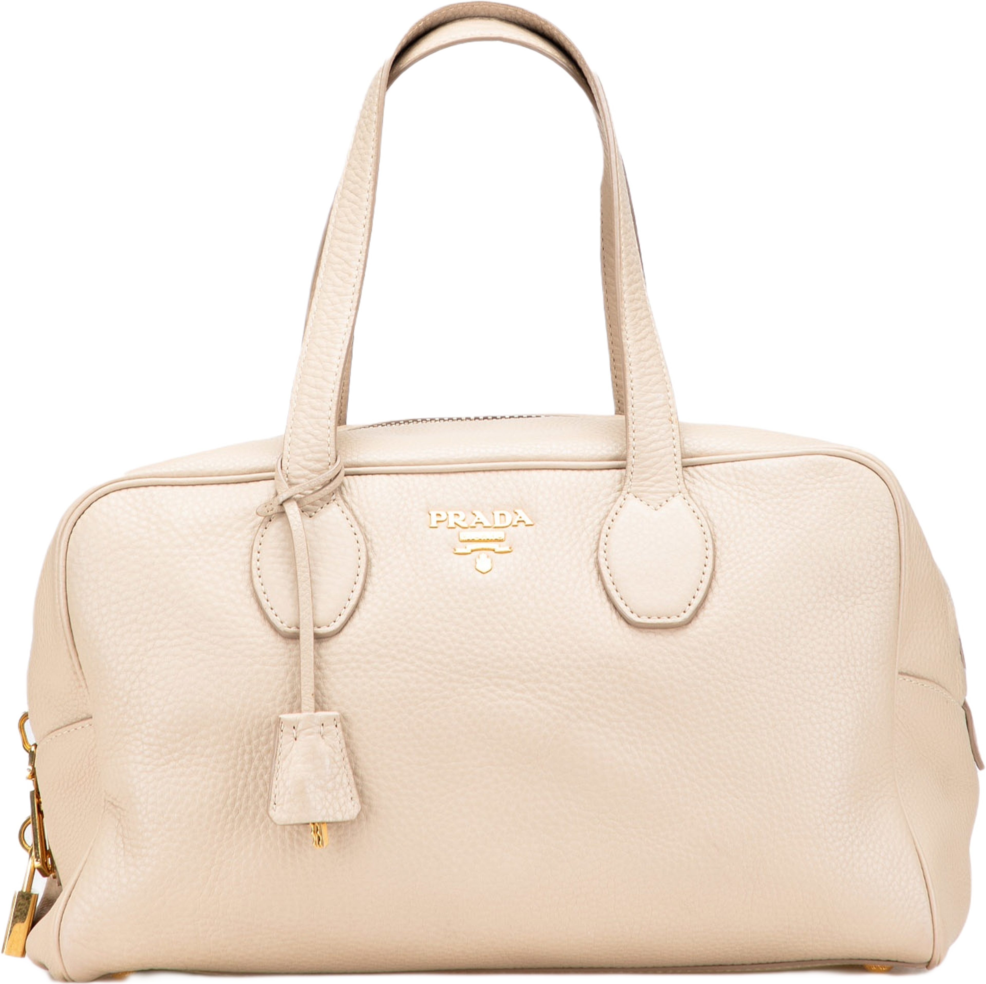 Prada Vitello Daino Shoulder Bag, från Luxclusif, i färgen ivory. Klicka för att öppna bilden i stort format