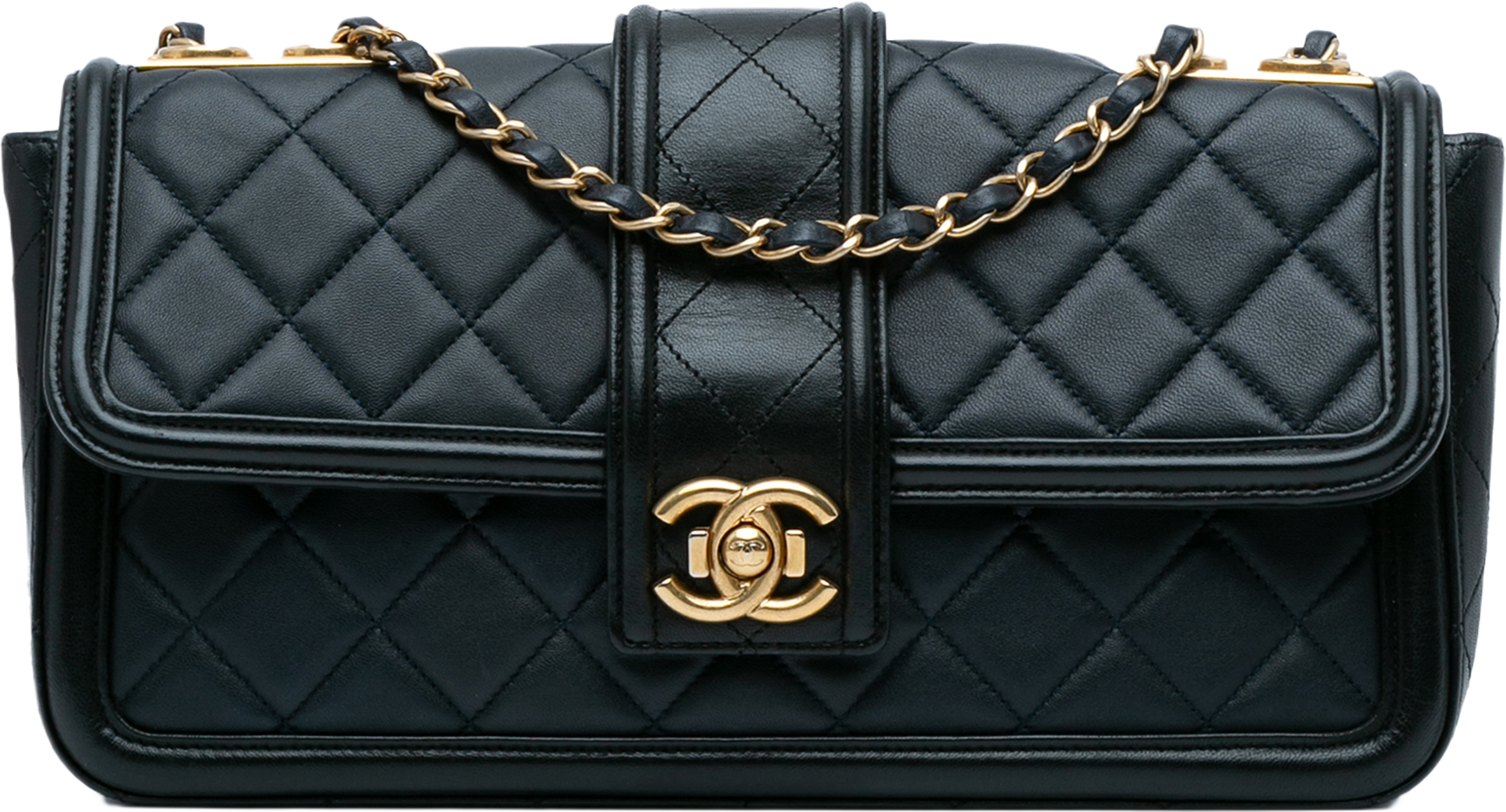 Chanel Large Quilted Lambskin Elegant Cc Flap