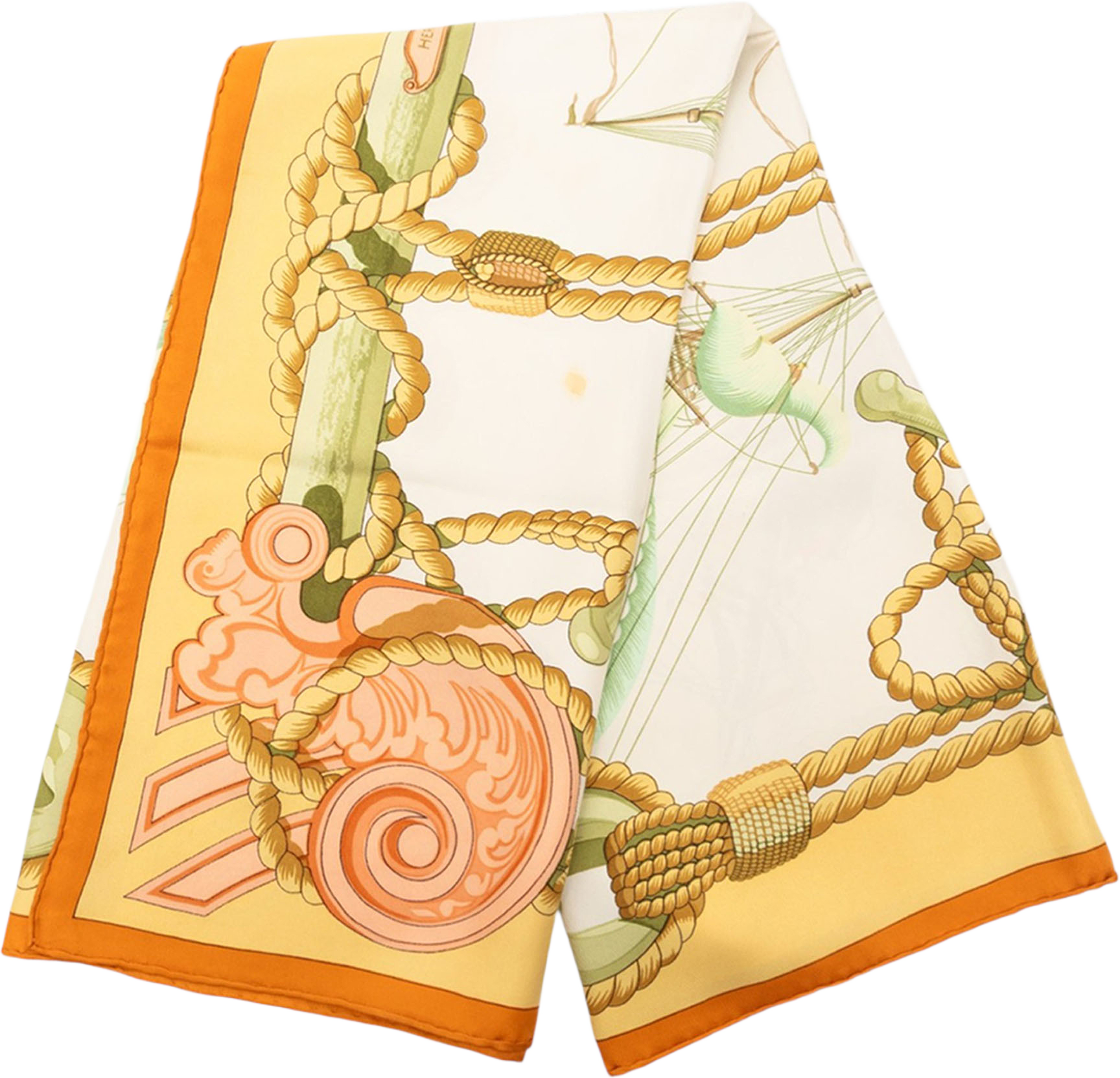 Hermès Tribord Silk Scarf 90, från Luxclusif, i färgen white. Klicka för att öppna bilden i stort format