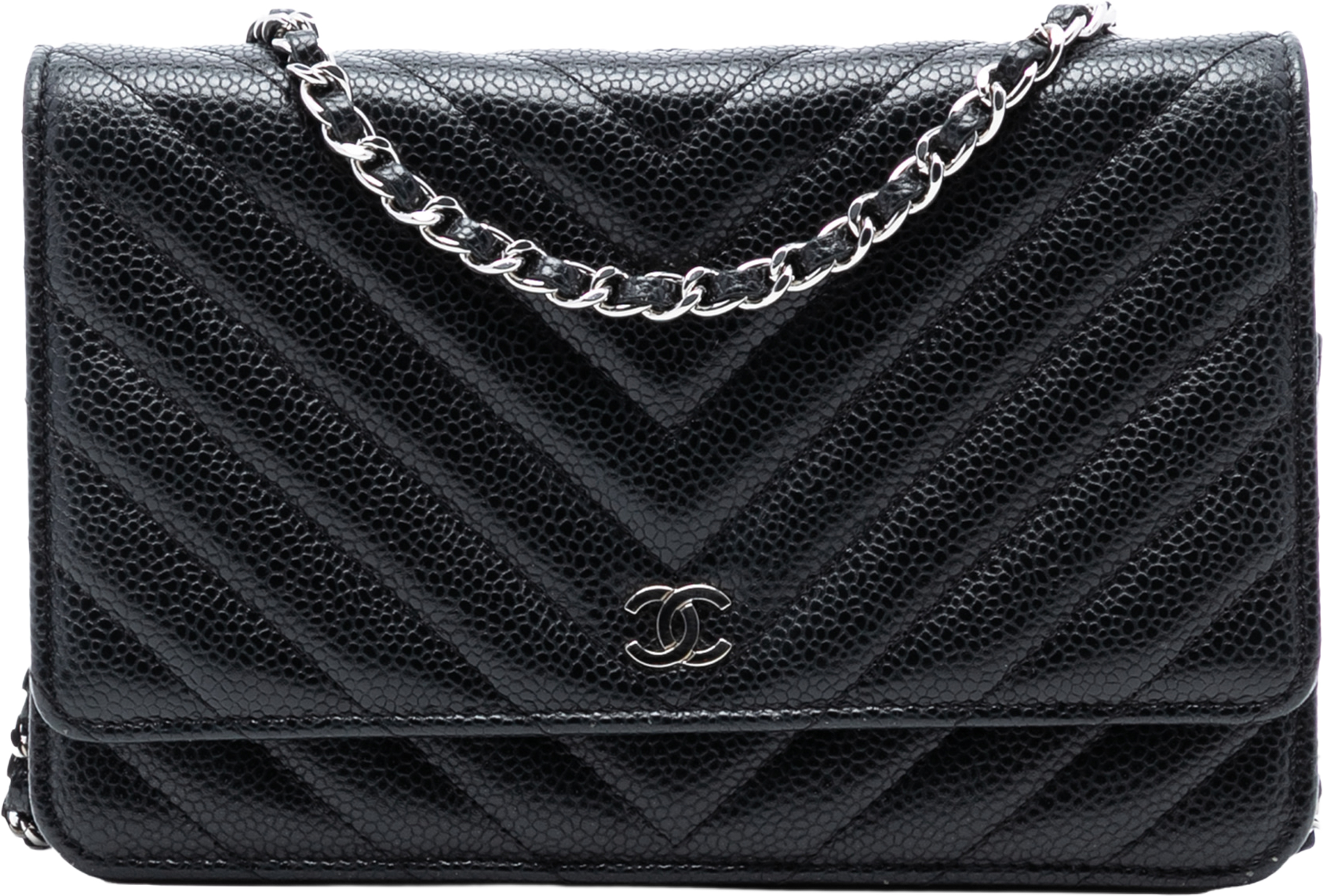Chanel Cc Chevron Caviar Wallet On Chain, från Luxclusif, i färgen black. Klicka för att öppna bilden i stort format