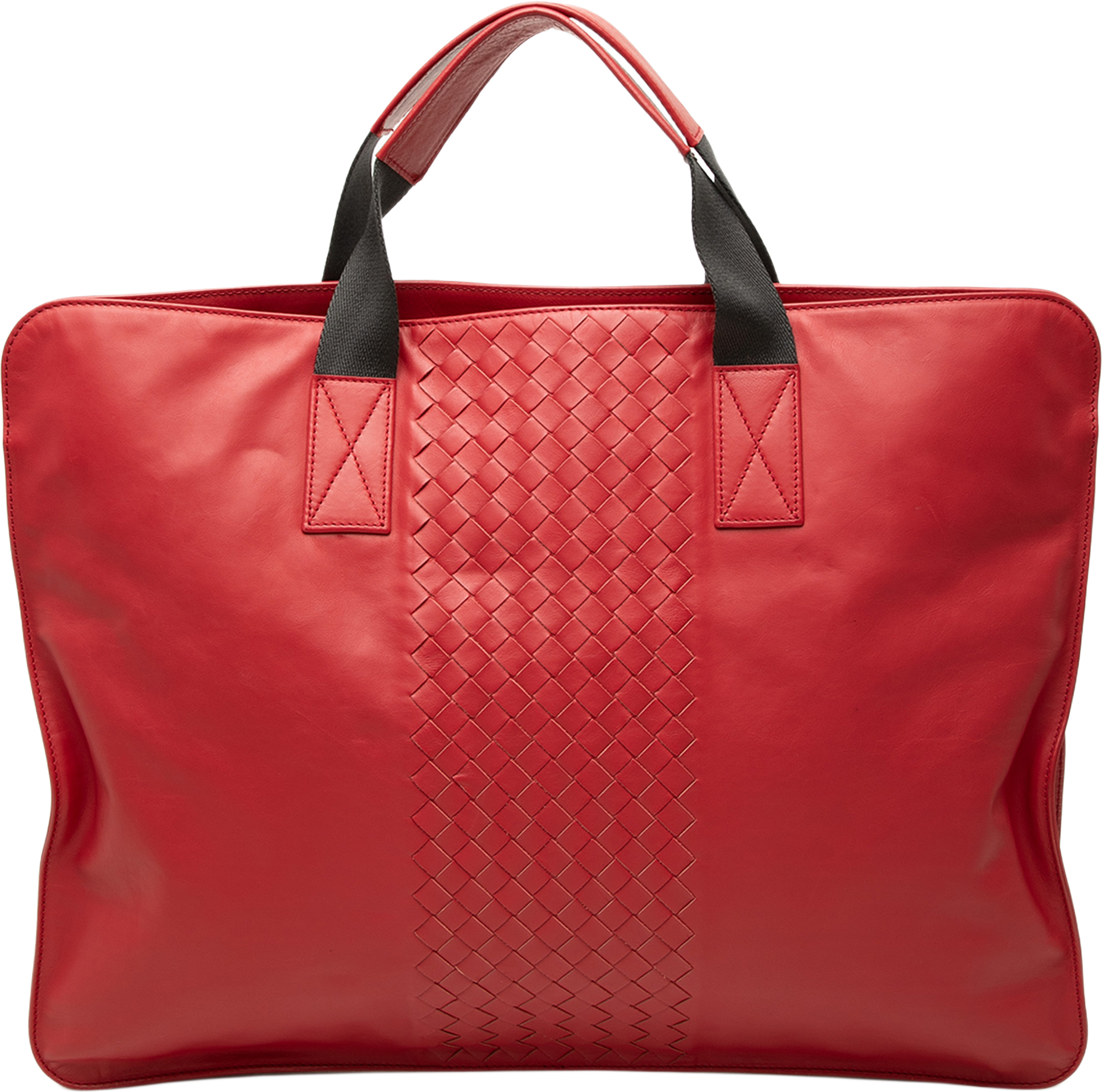 Bottega Veneta Nappa Intrecciato Briefcase, från Luxclusif, i färgen röd. Klicka för att öppna bilden i stort format