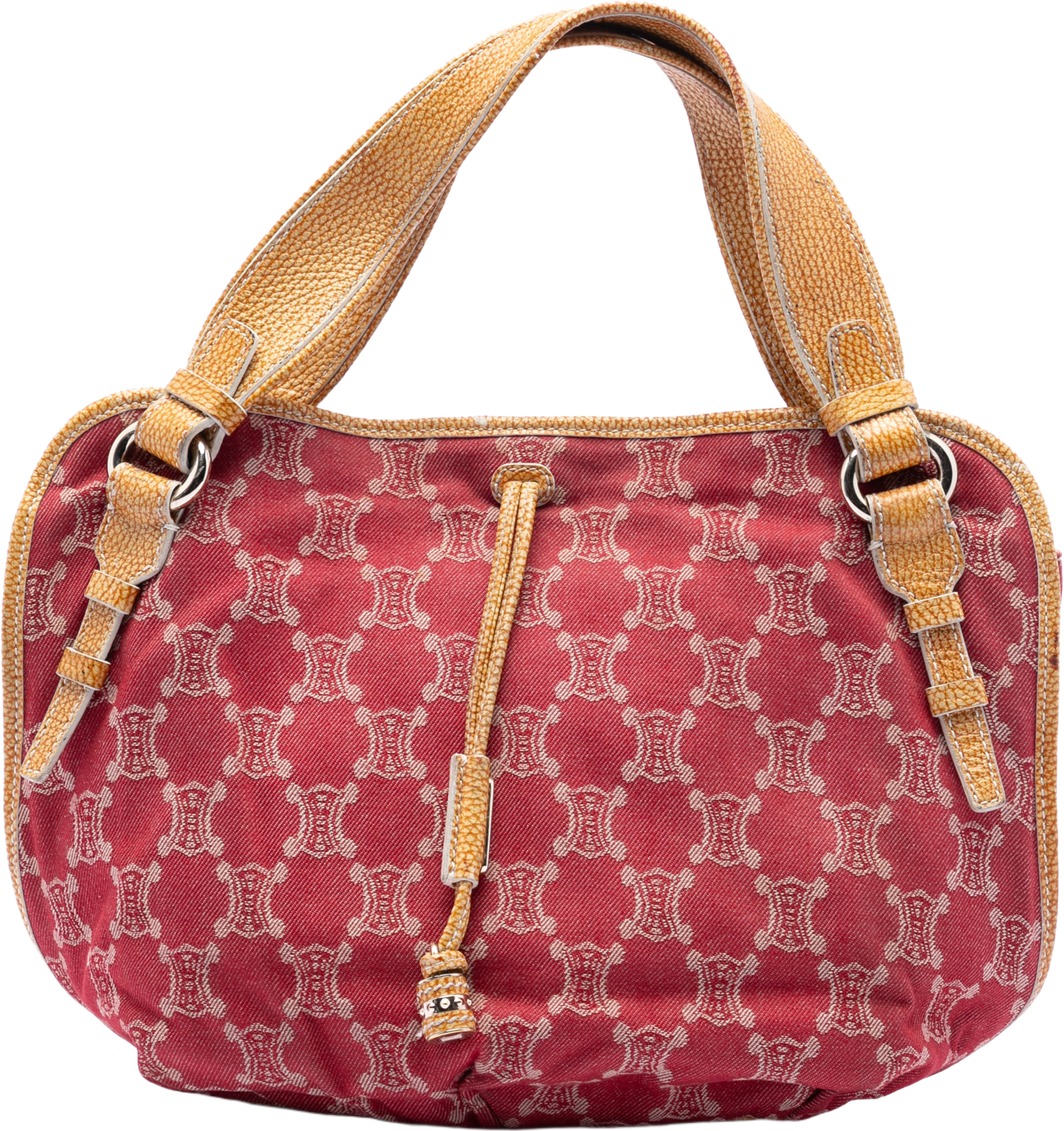 Celine Macadam Denim Bittersweet Hobo, från Luxclusif, i färgen red. Klicka för att öppna bilden i stort format