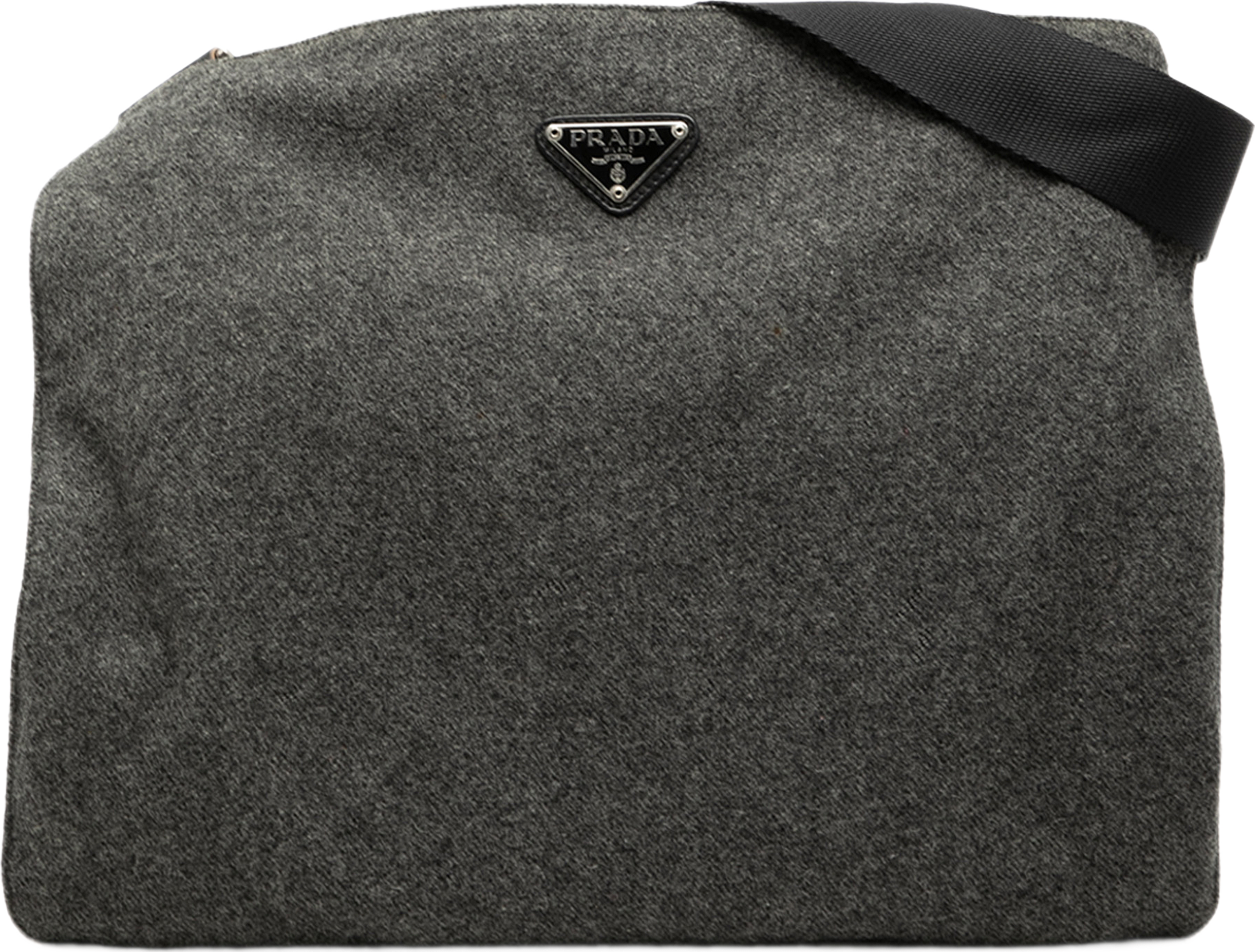 Prada Wool Crossbody, från Luxclusif, i färgen dark gray. Klicka för att öppna bilden i stort format