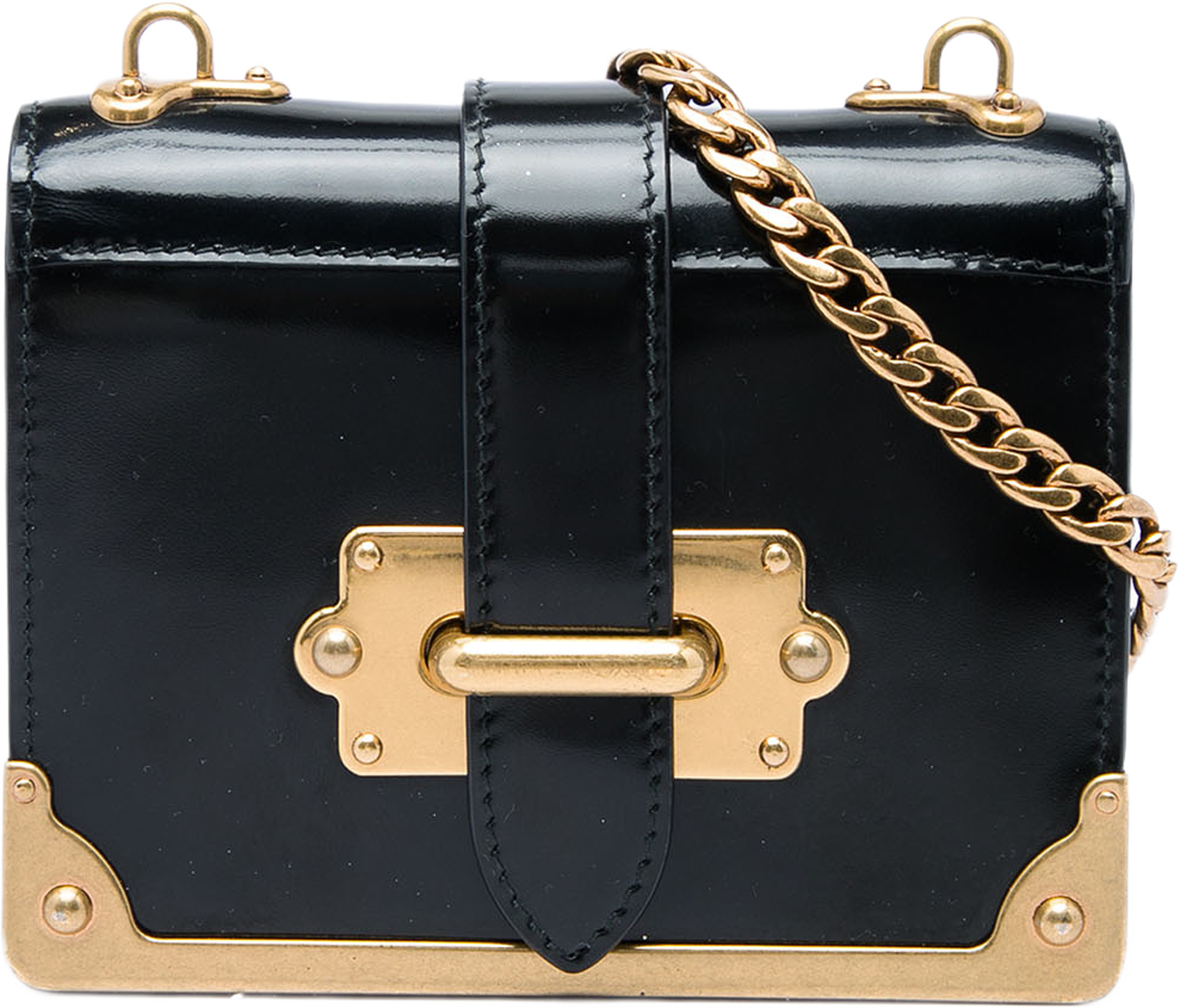 Prada Micro Spazzolato Cahier Crossbody, från Luxclusif, i färgen svart. Klicka för att öppna bilden i stort format