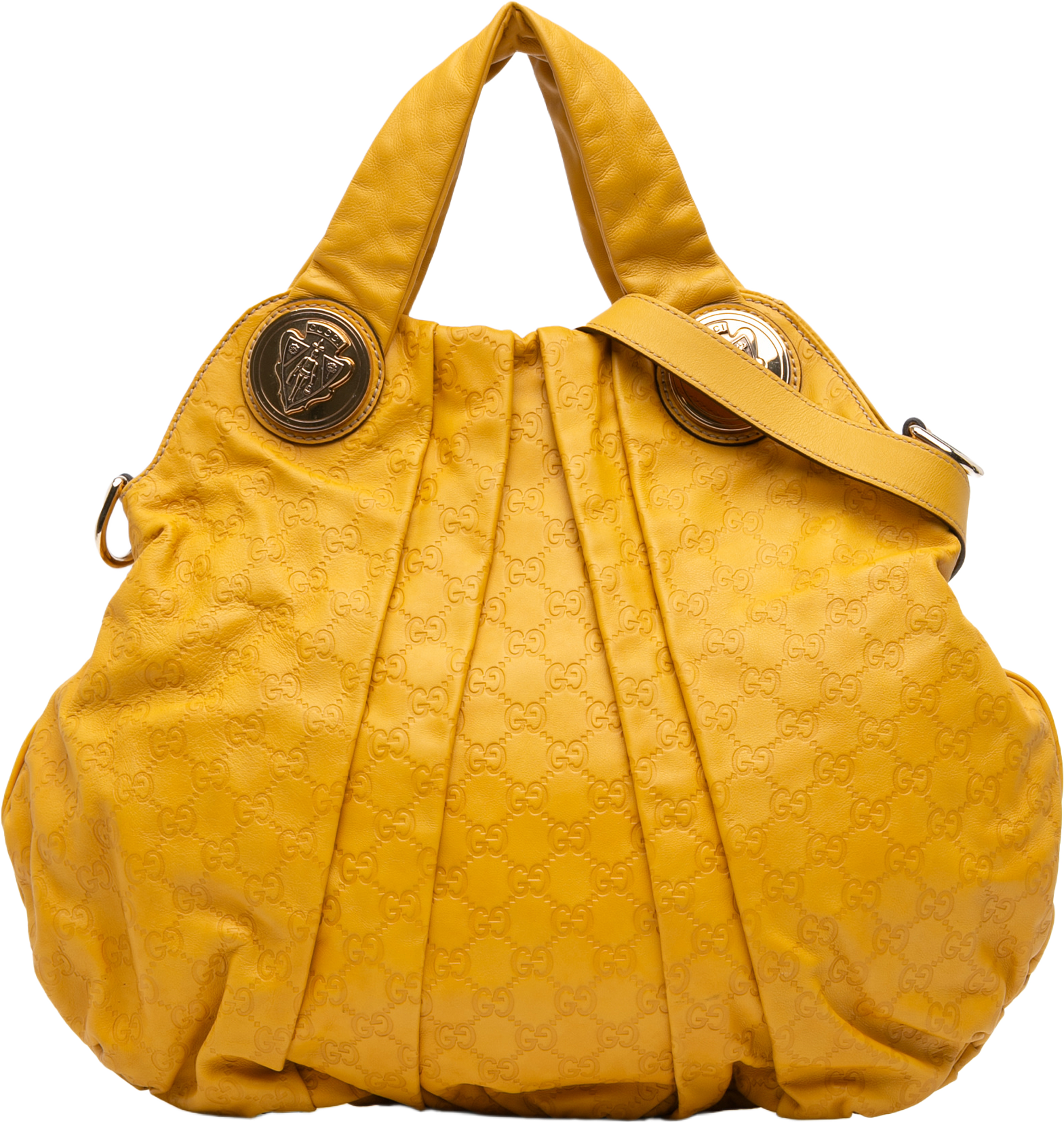Gucci Large Guccissima Hysteria Satchel, från Luxclusif, i färgen yellow. Klicka för att öppna bilden i stort format