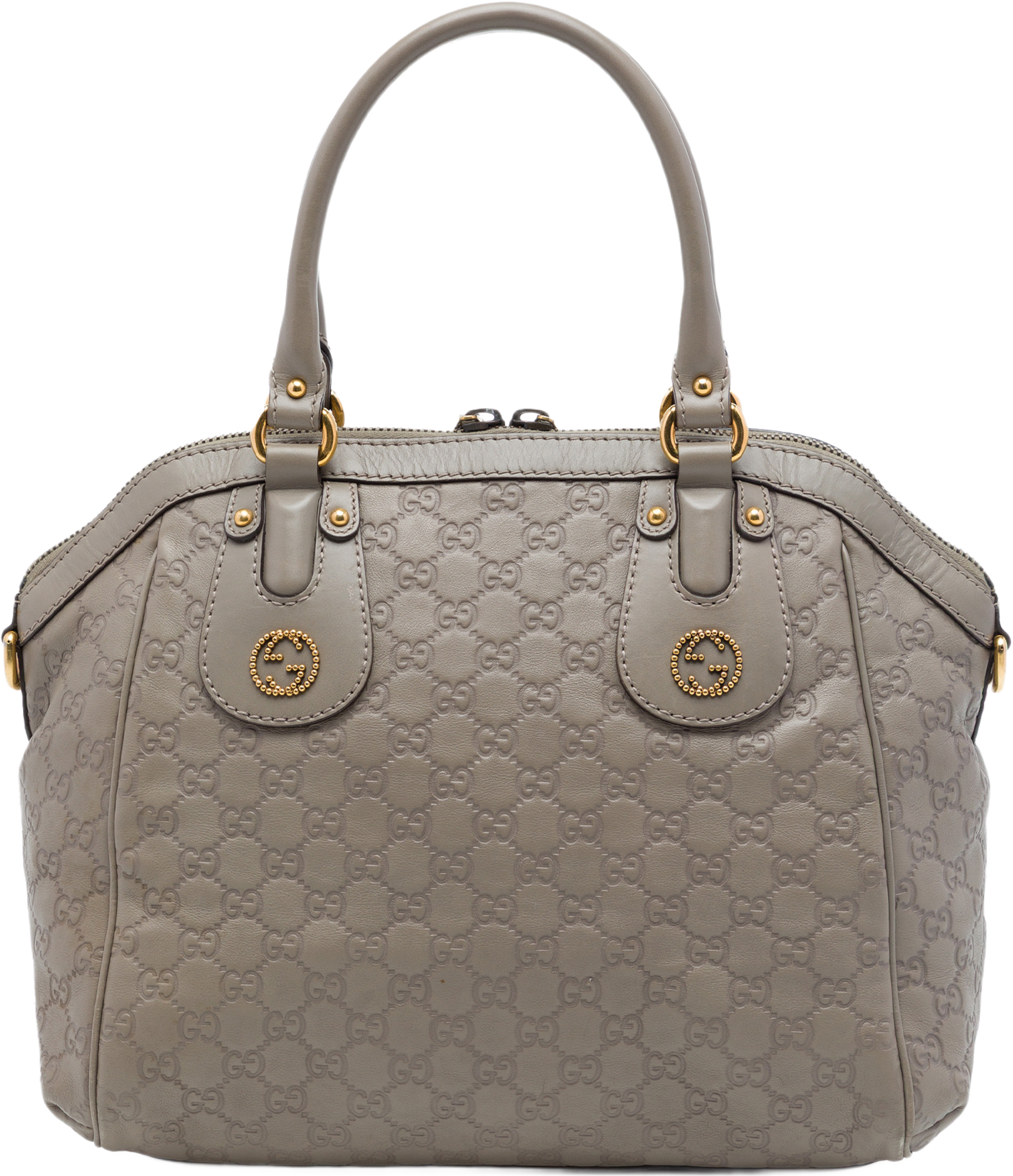 Gucci Medium Guccissima Scarlett Satchel, från Luxclusif, i färgen grå. Klicka för att öppna bilden i stort format