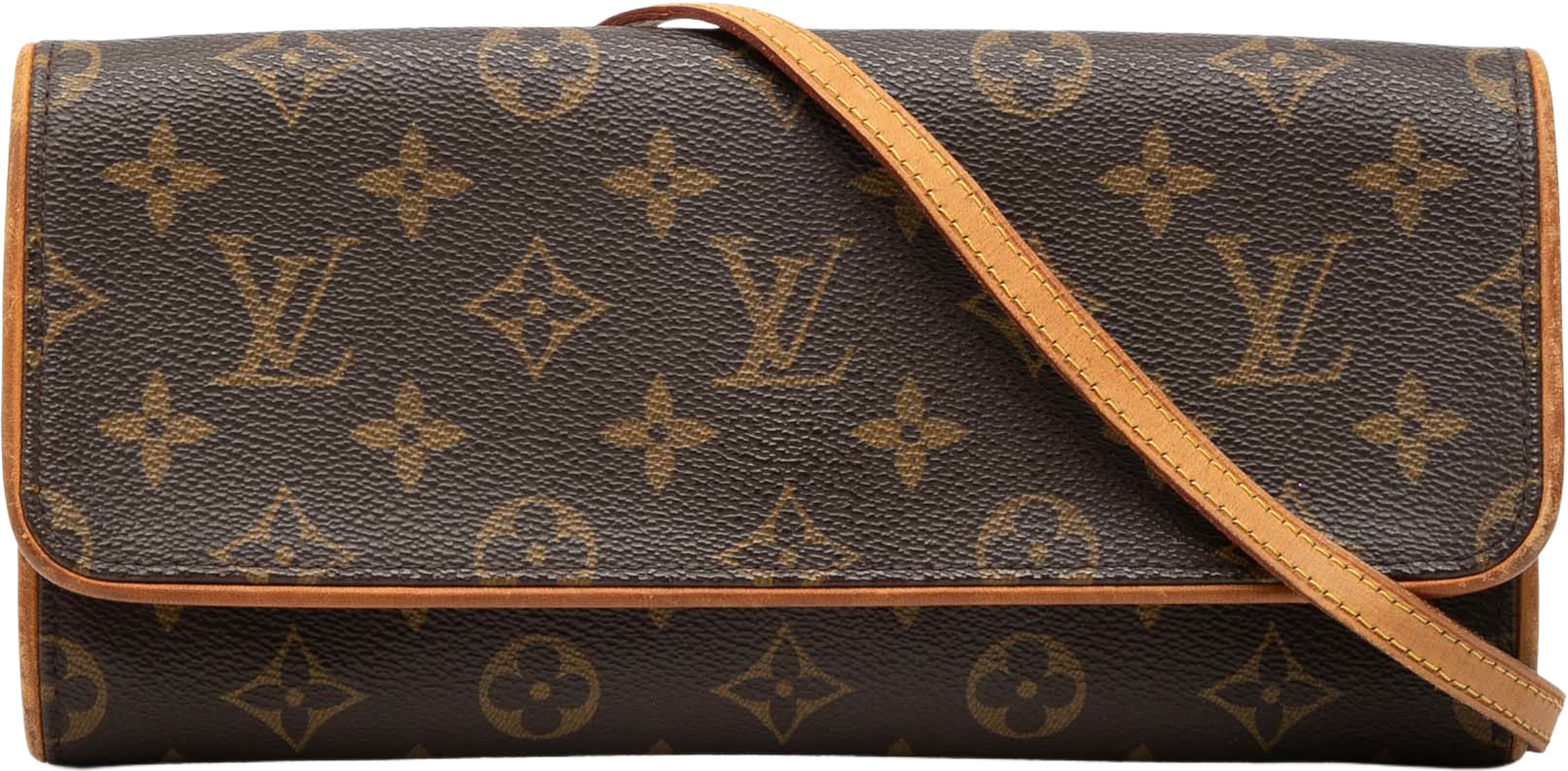 Louis Vuitton Monogram Pochette Twin Gm, från Luxclusif, i färgen brown. Klicka för att öppna bilden i stort format