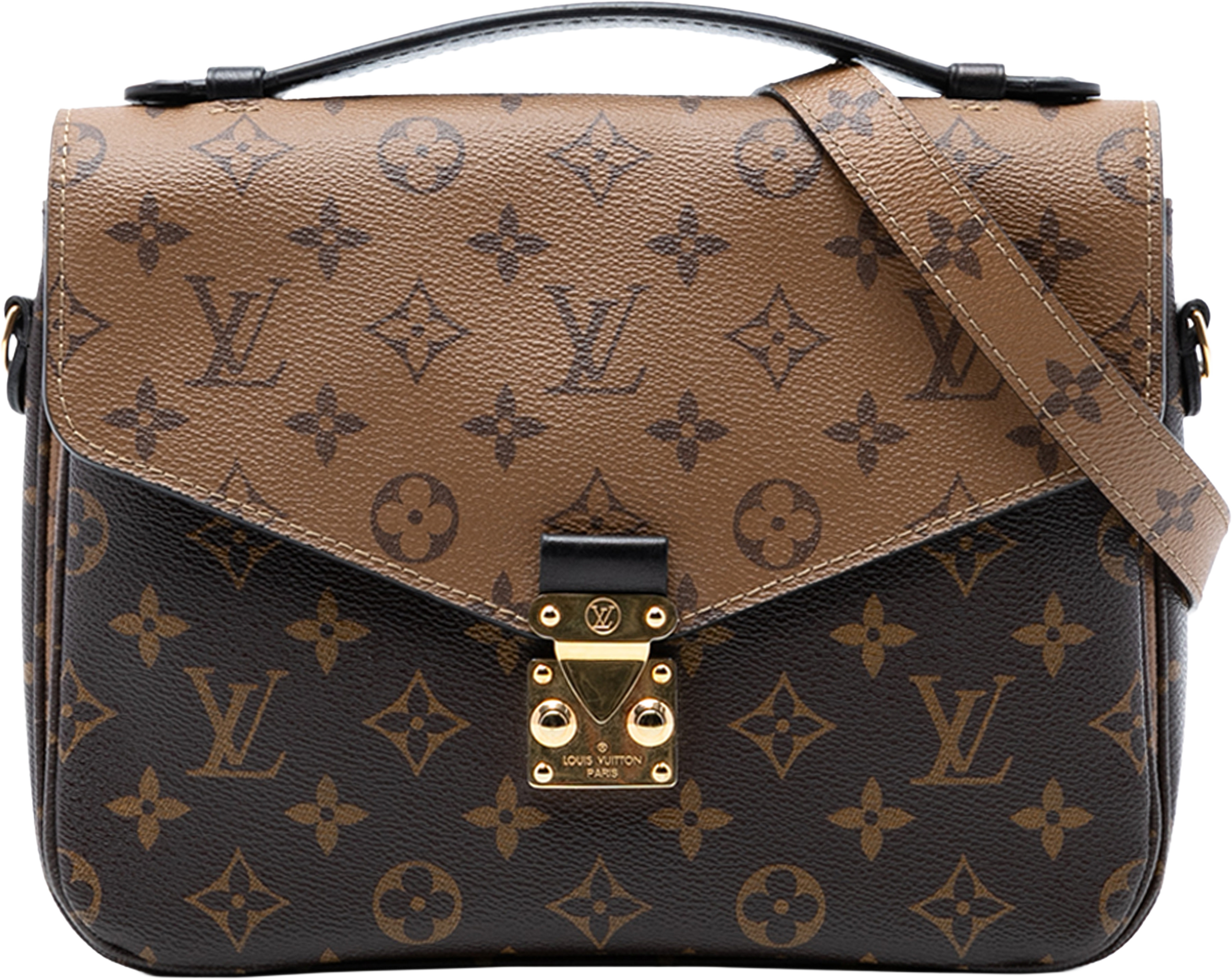 Louis Vuitton Monogram Reverse Pochette Metis, från Luxclusif, i färgen brown. Klicka för att öppna bilden i stort format