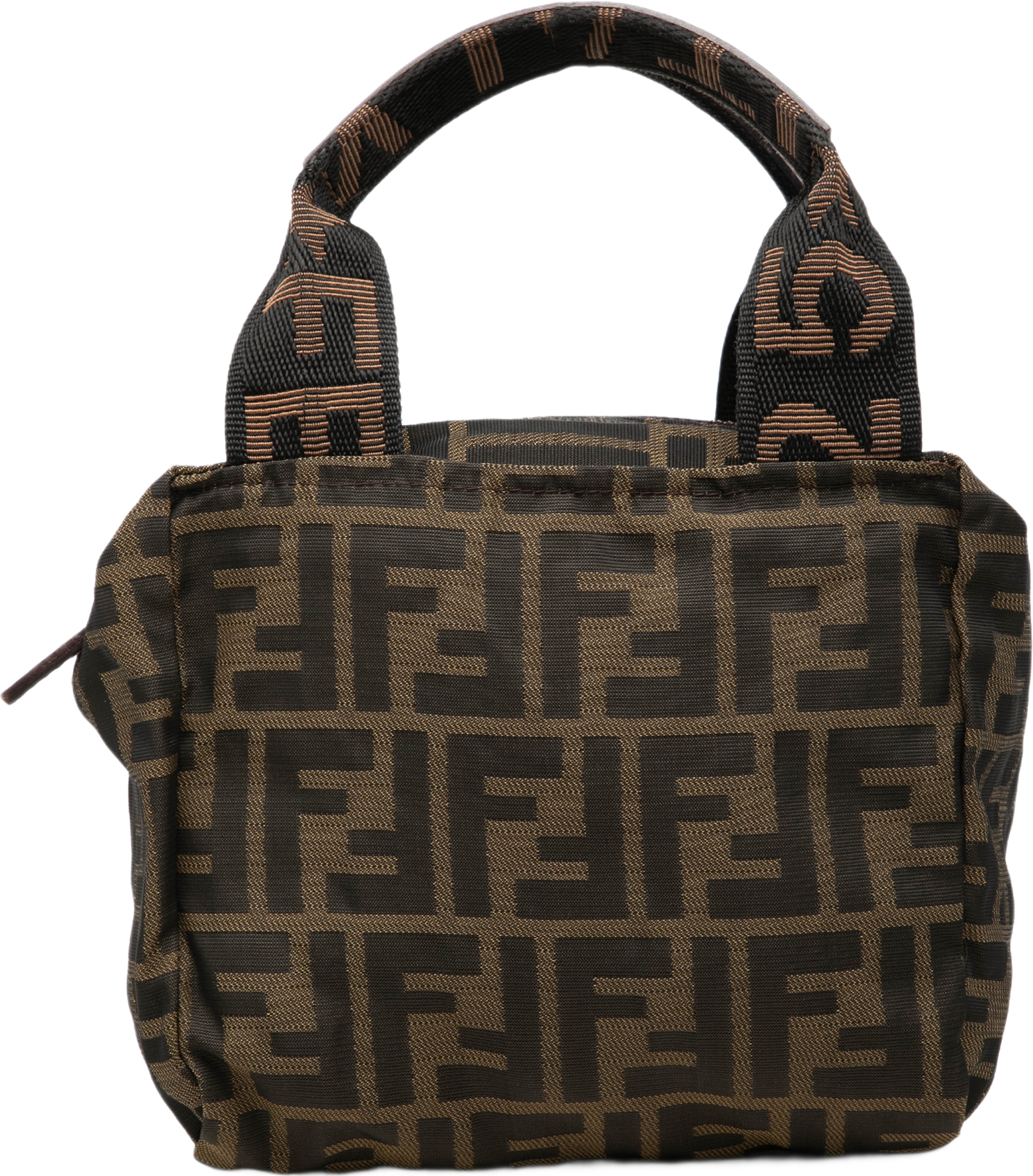 Fendi Mini Zucca Canvas Handbag, från Luxclusif, i färgen brown. Klicka för att öppna bilden i stort format