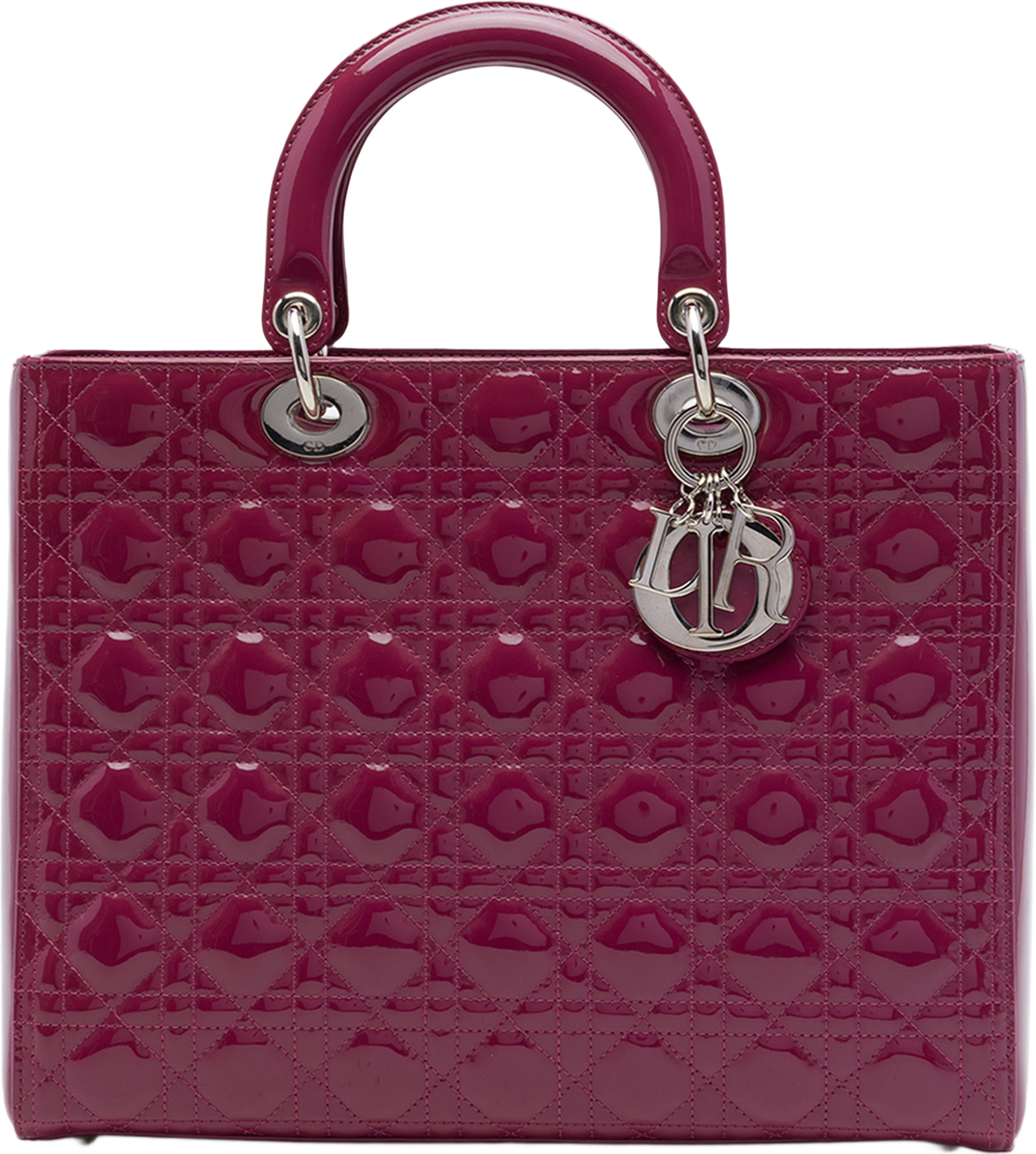 Dior Large Patent Cannage Lady Dior, från Luxclusif, i färgen purpur. Klicka för att öppna bilden i stort format