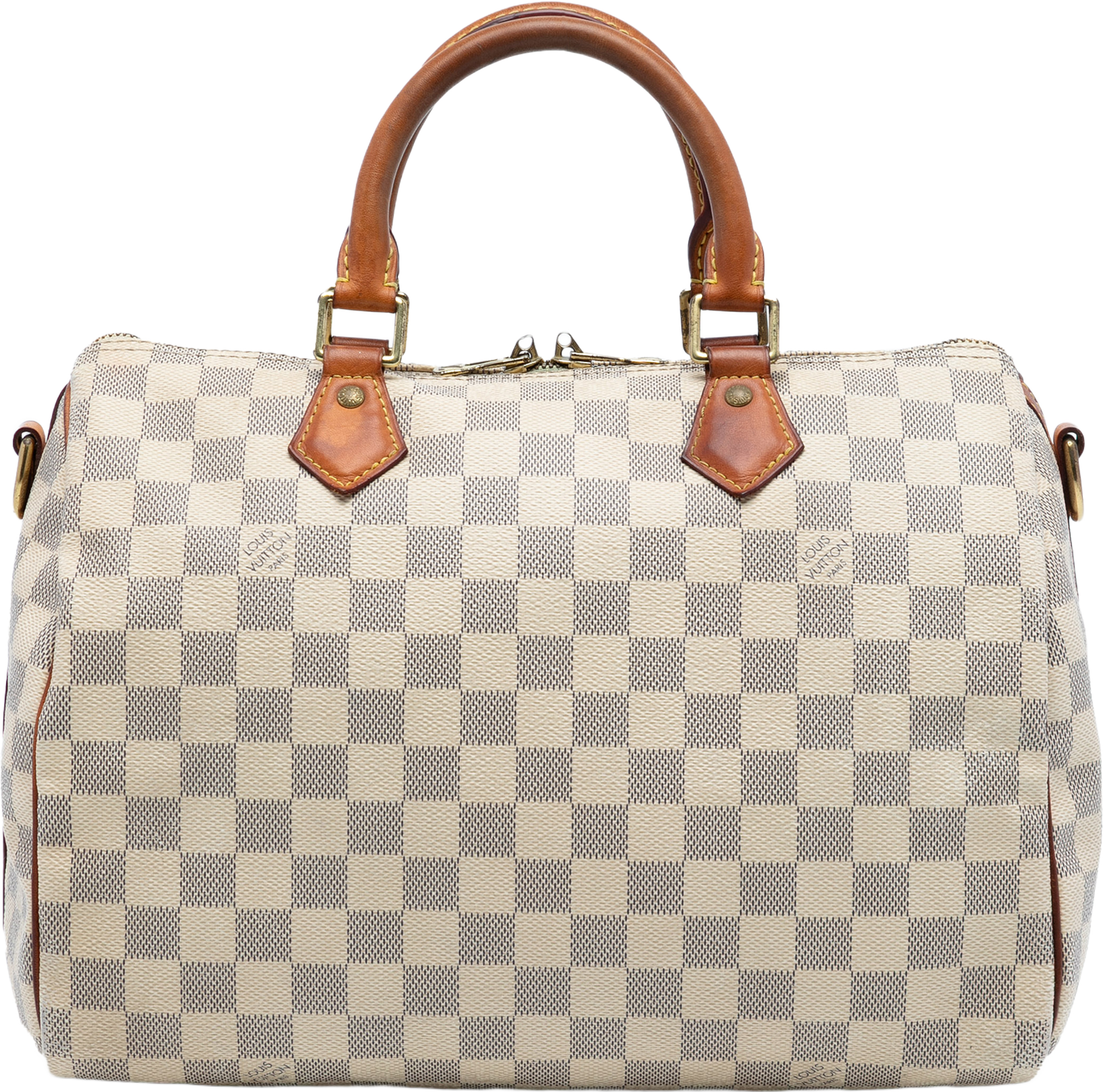 Louis Vuitton Damier Azur Speedy Bandouliere 30, från Luxclusif, i färgen white. Klicka för att öppna bilden i stort format