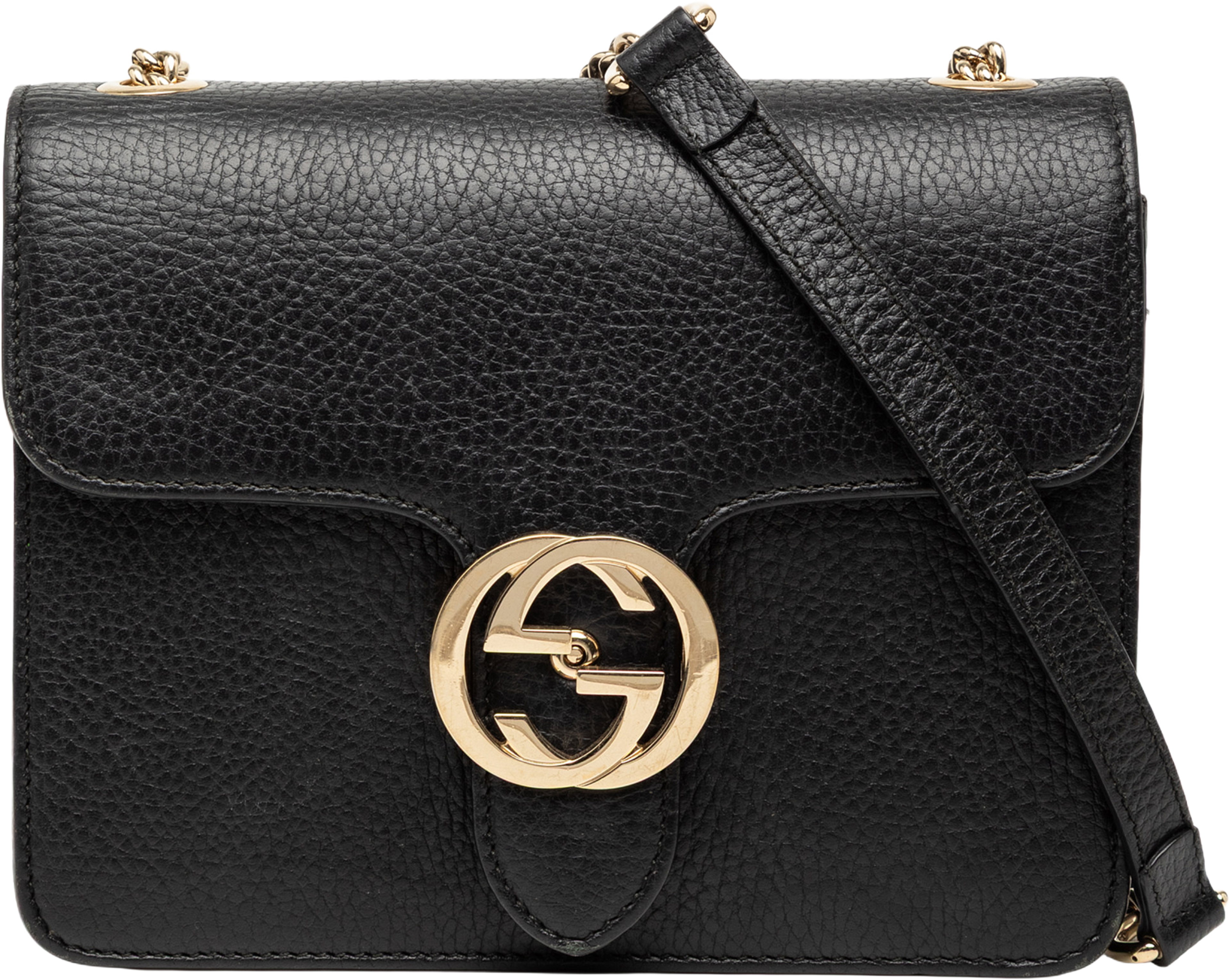Gucci Small Dollar Calfskin Interlocking G Crossbody, från Luxclusif, i färgen black. Klicka för att öppna bilden i stort format