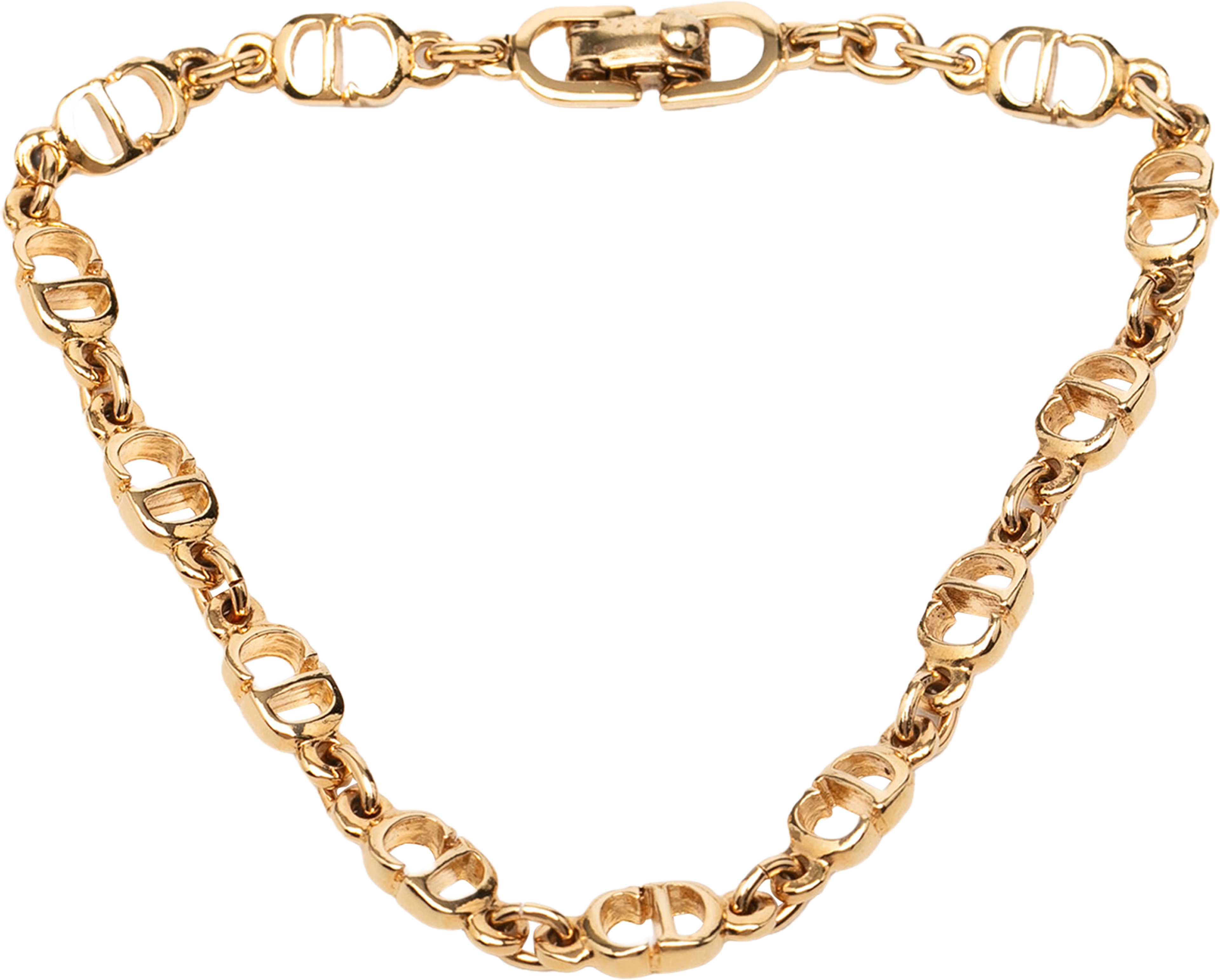 Dior Gold Plated Cd Logo Chain Bracelet, från Luxclusif, i färgen gold. Klicka för att öppna bilden i stort format