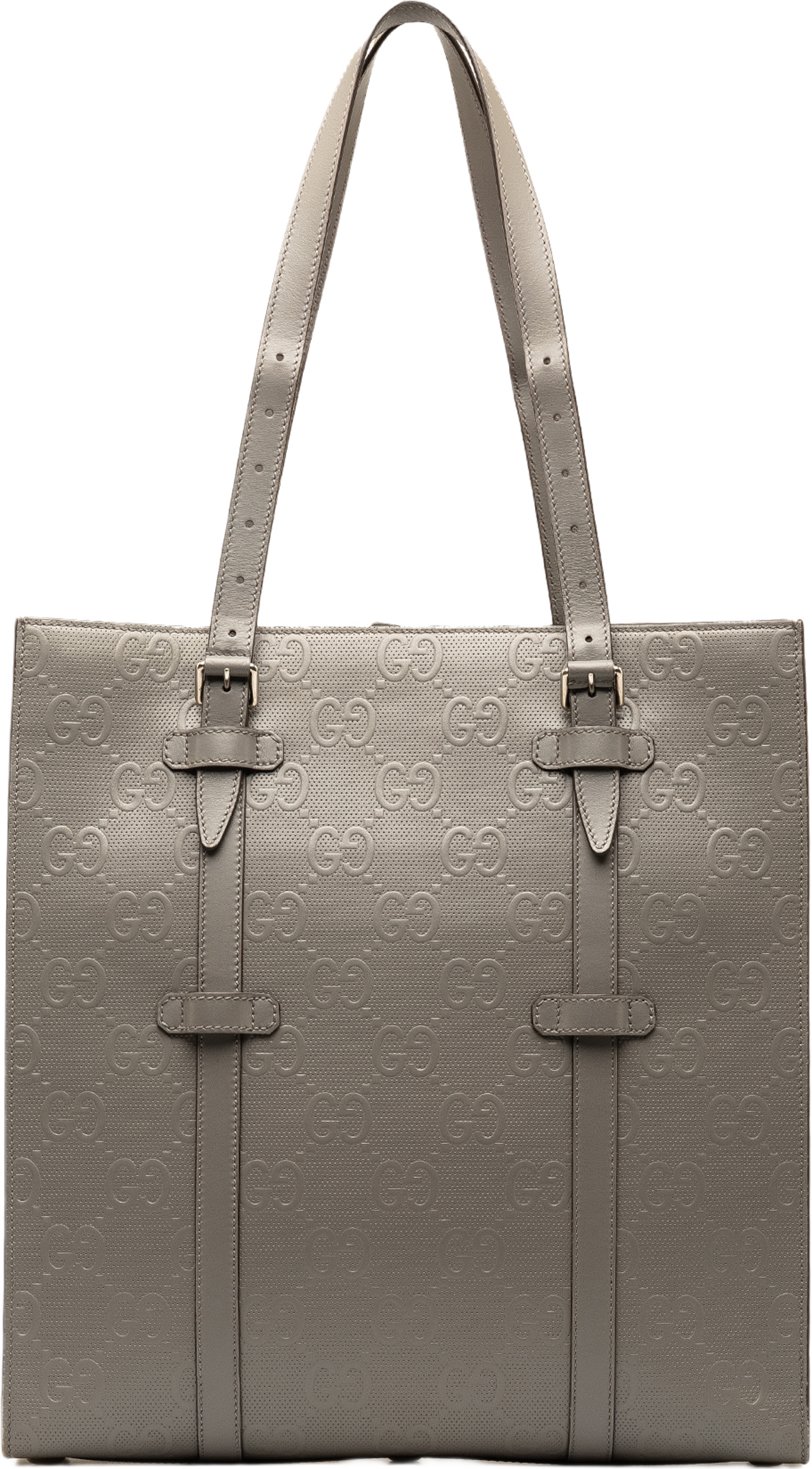 Gucci Gg Embossed Leather Vertical Tote