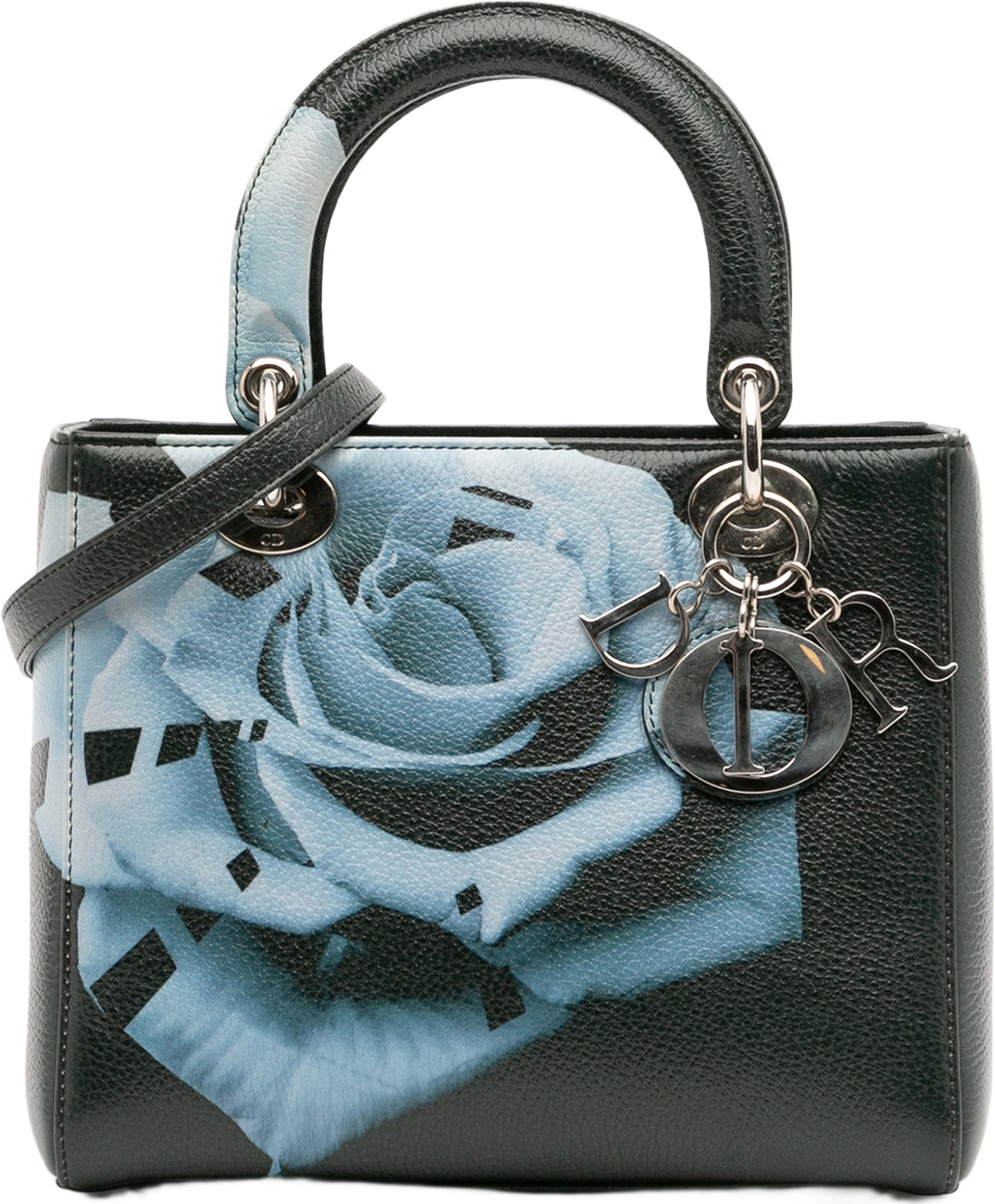 Dior Medium Deerskin Floral Print Lady Dior, från Luxclusif, i färgen dark green. Klicka för att öppna bilden i stort format