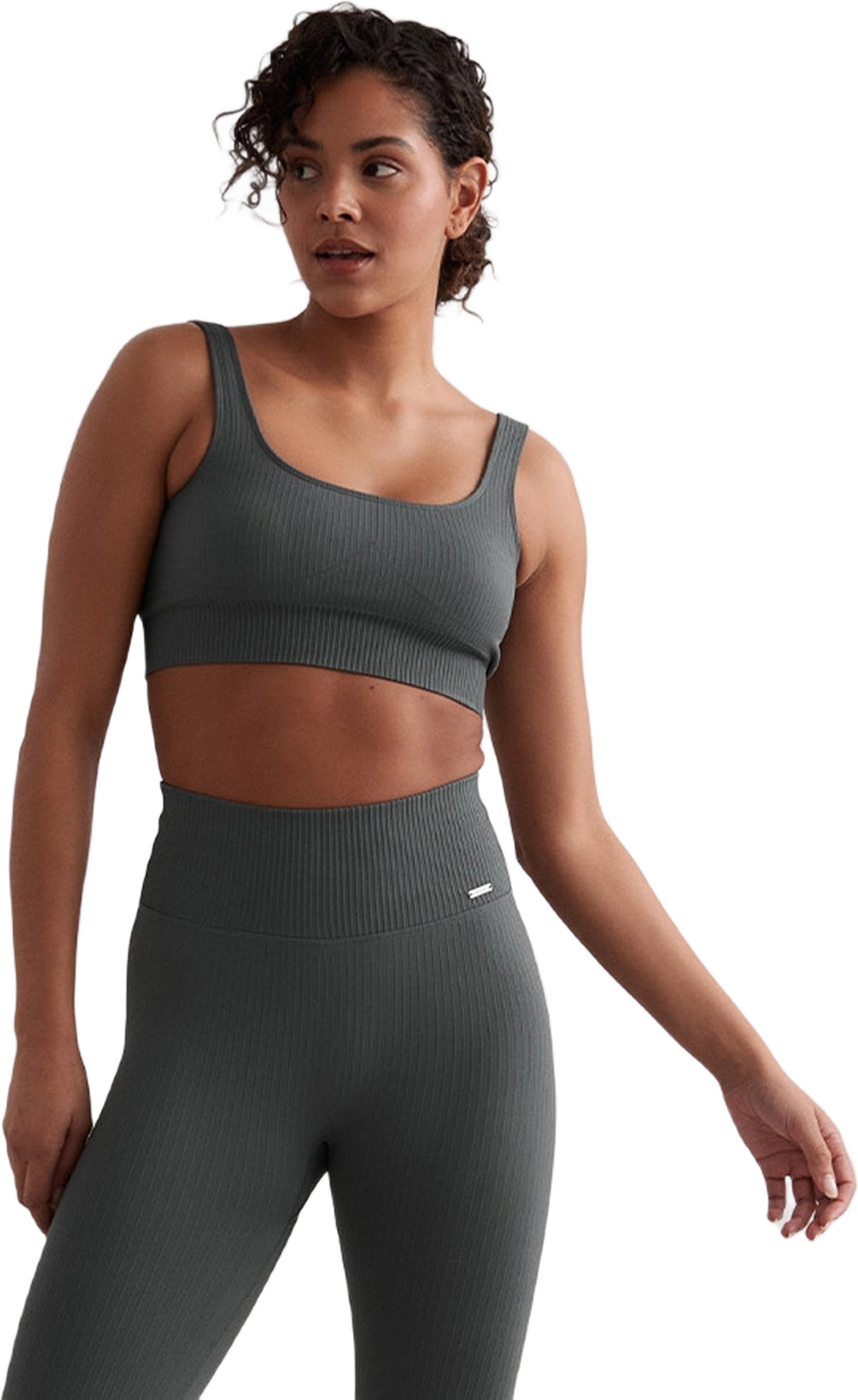 Sage Ribbed Seamless Bra