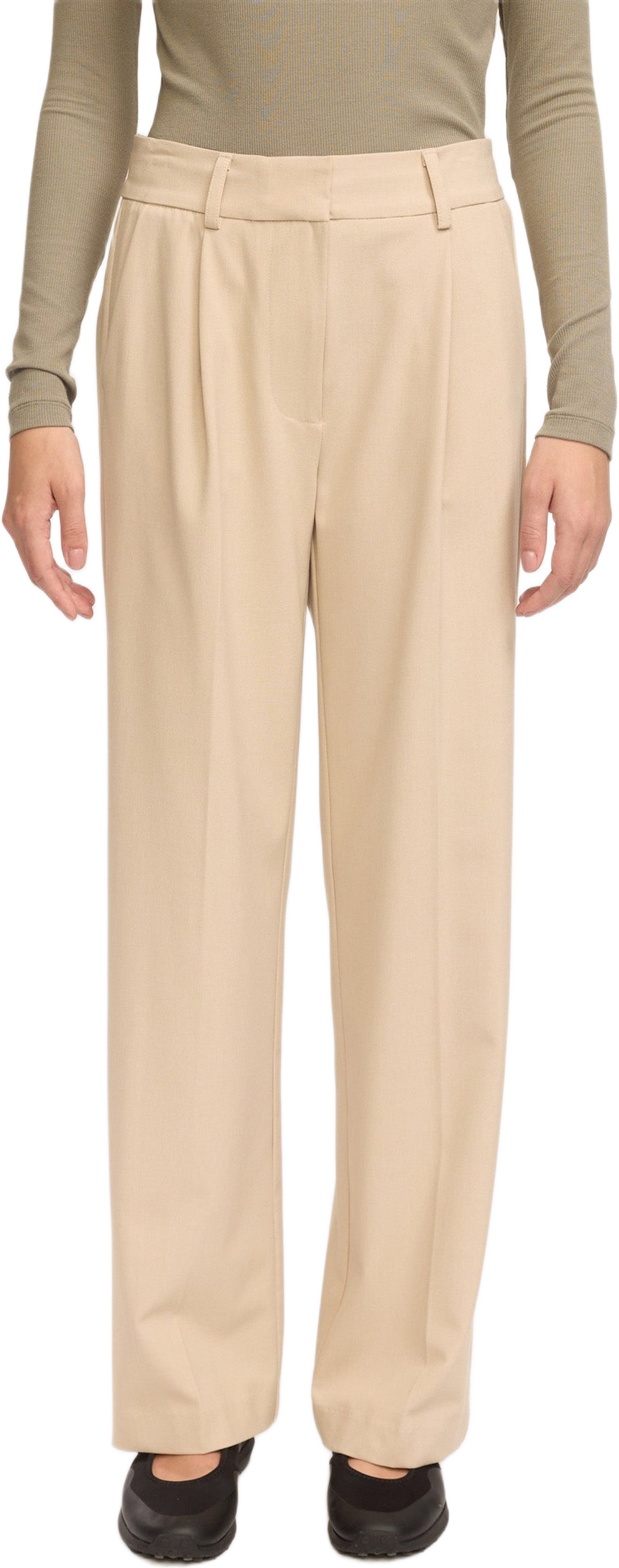 Srvilja Midwaist Loose Pant Grs - Feather Gray Melange, från Soft Rebels, i färgen feather gray melange. Klicka för att öppna bilden i stort format