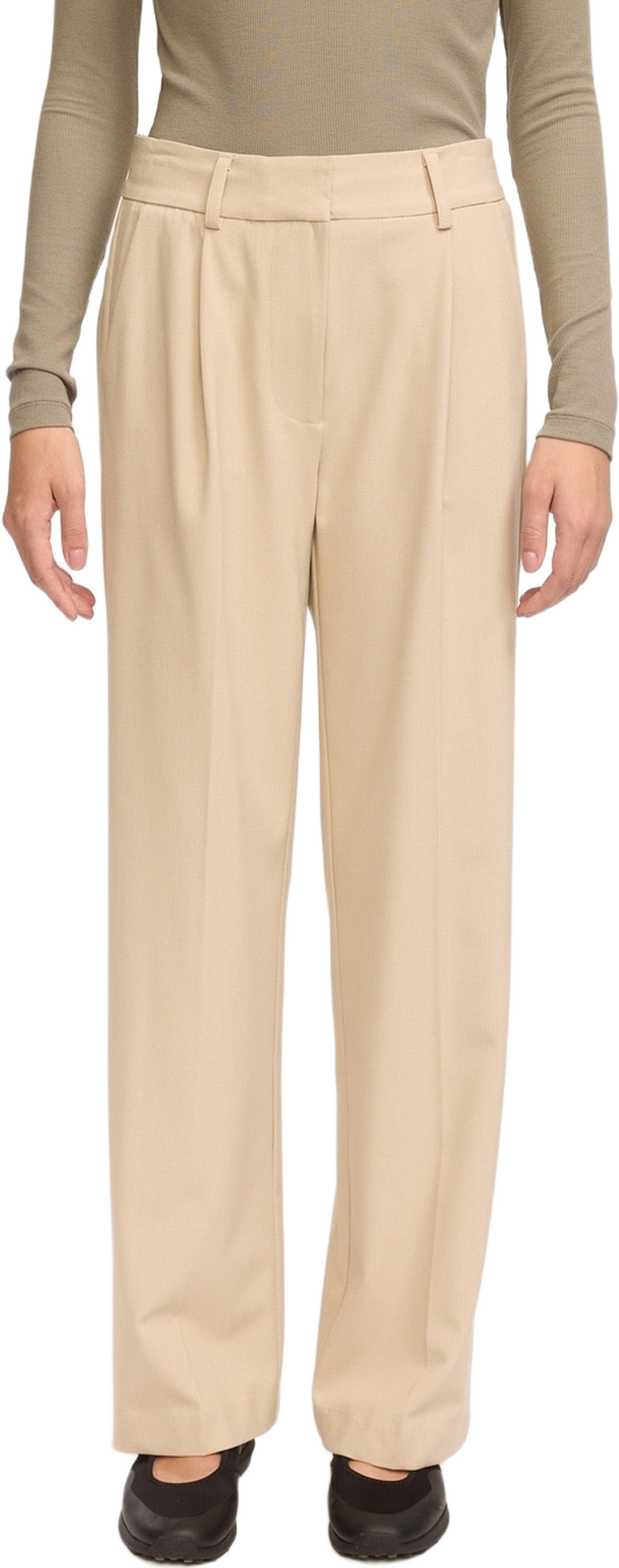 Srvilja Midwaist Loose Pant - Feather Gray Melange, från Soft Rebels, i färgen feather gray melange. Klicka för att öppna bilden i stort format