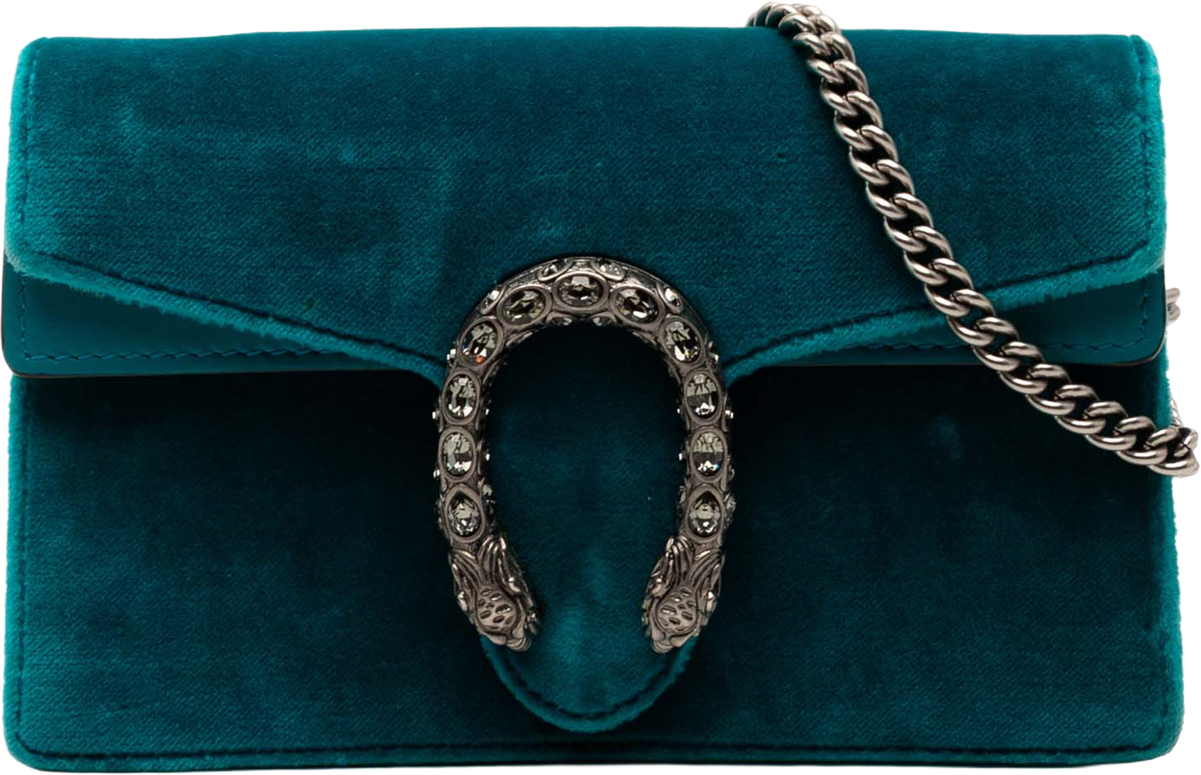 Gucci Mini Velvet Dionysus Crossbody, från Luxclusif, i färgen blue. Klicka för att öppna bilden i stort format