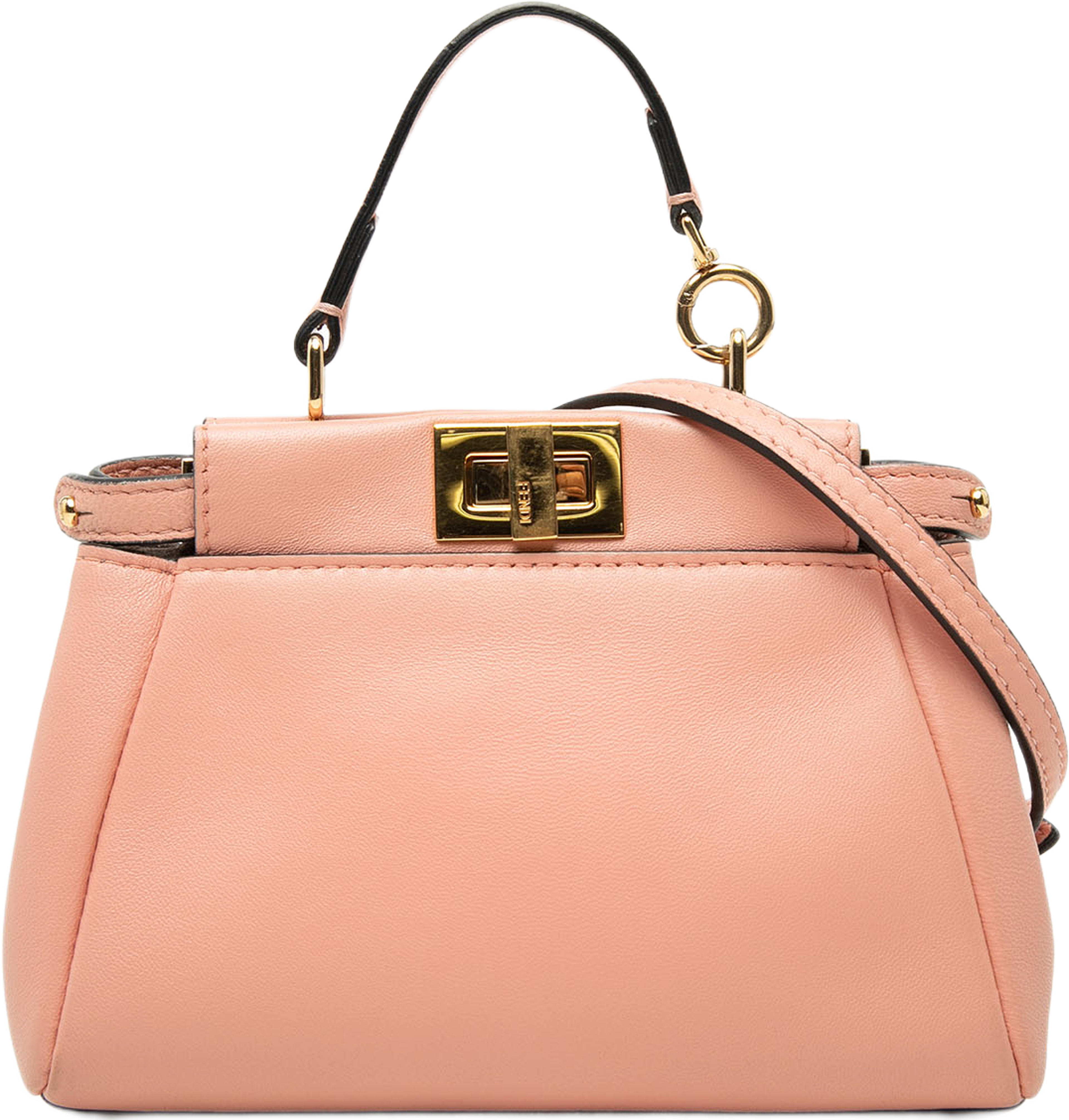 Fendi Micro Leather Peekaboo Satchel, från Luxclusif, i färgen rosa. Klicka för att öppna bilden i stort format