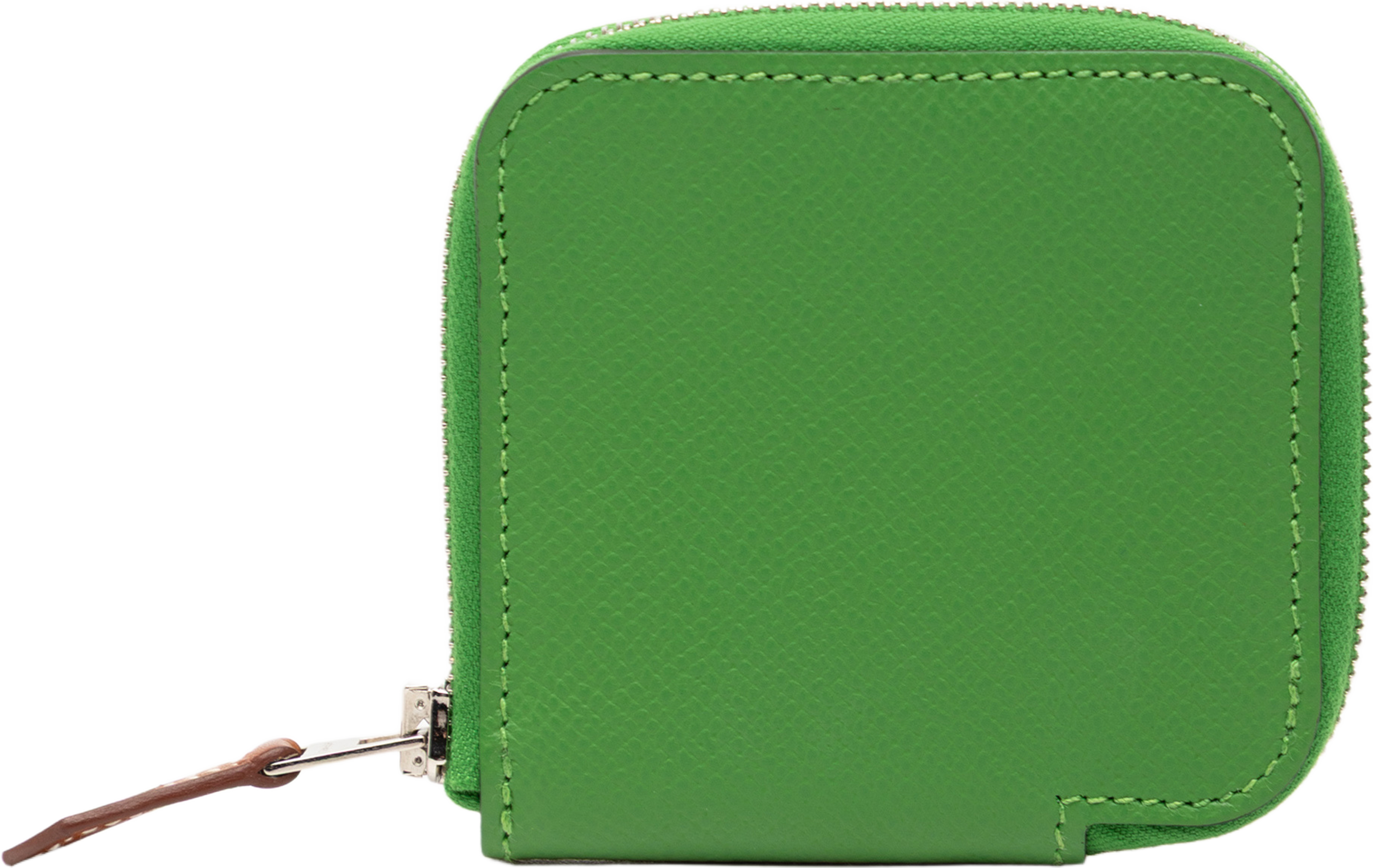 Hermès Epsom Azap Silk In Change Purse, från Luxclusif, i färgen lime. Klicka för att öppna bilden i stort format