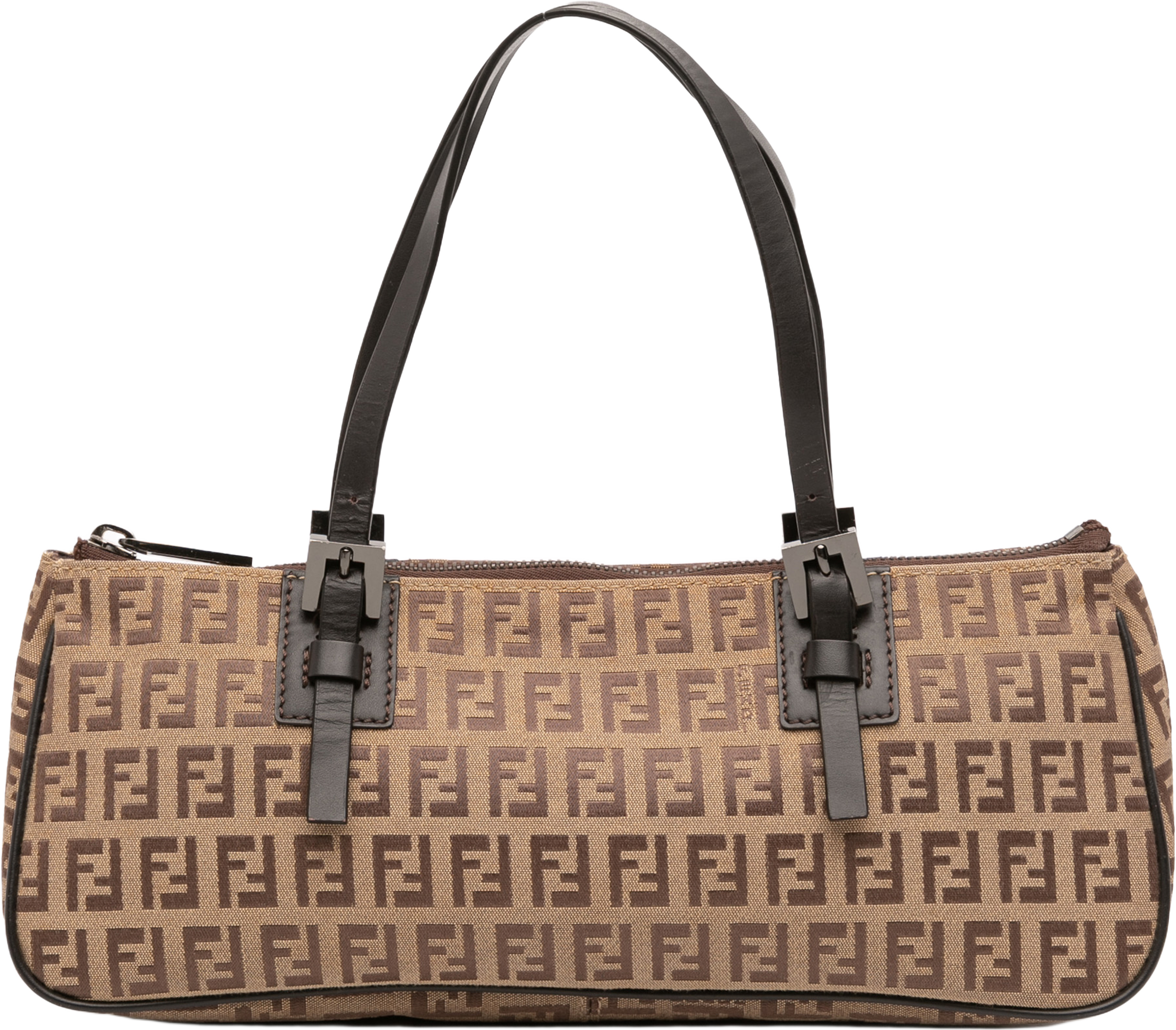 Fendi Zucchino Canvas Handbag, från Luxclusif, i färgen light brown. Klicka för att öppna bilden i stort format