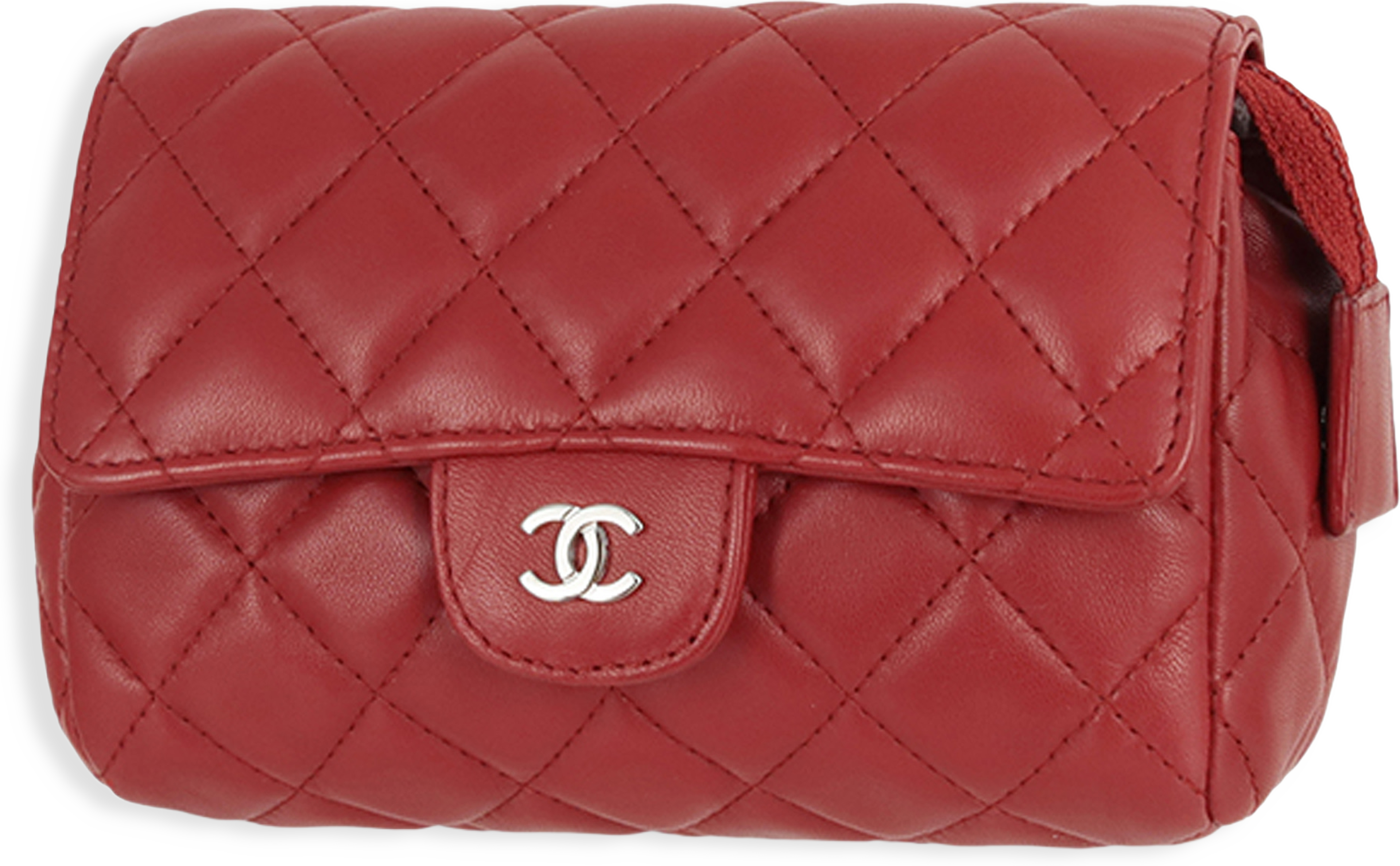 Chanel Cc Quilted Lambskin Pouch