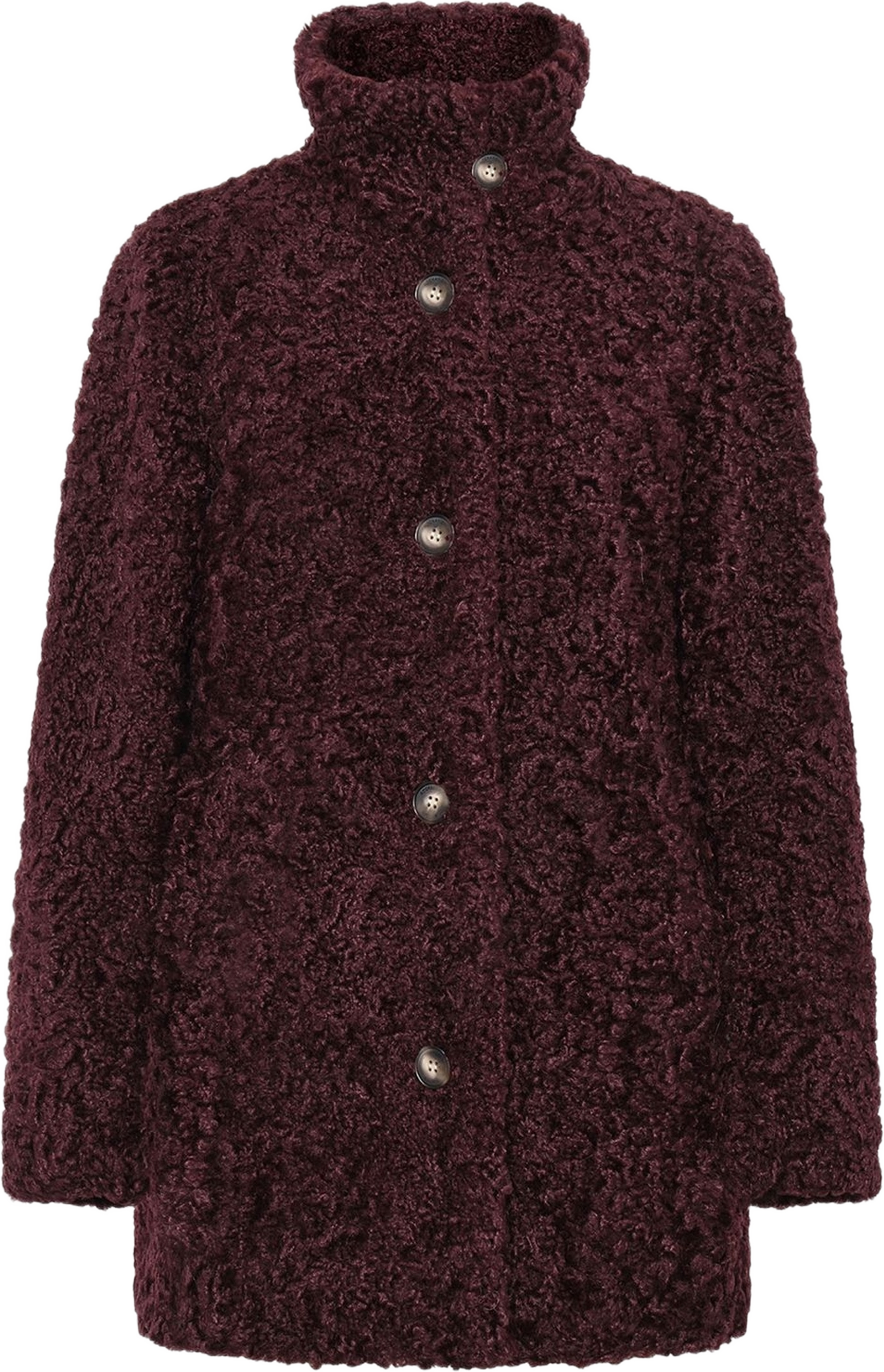 Marcy Coat, från Saki, i färgen deep wine. Klicka för att öppna bilden i stort format