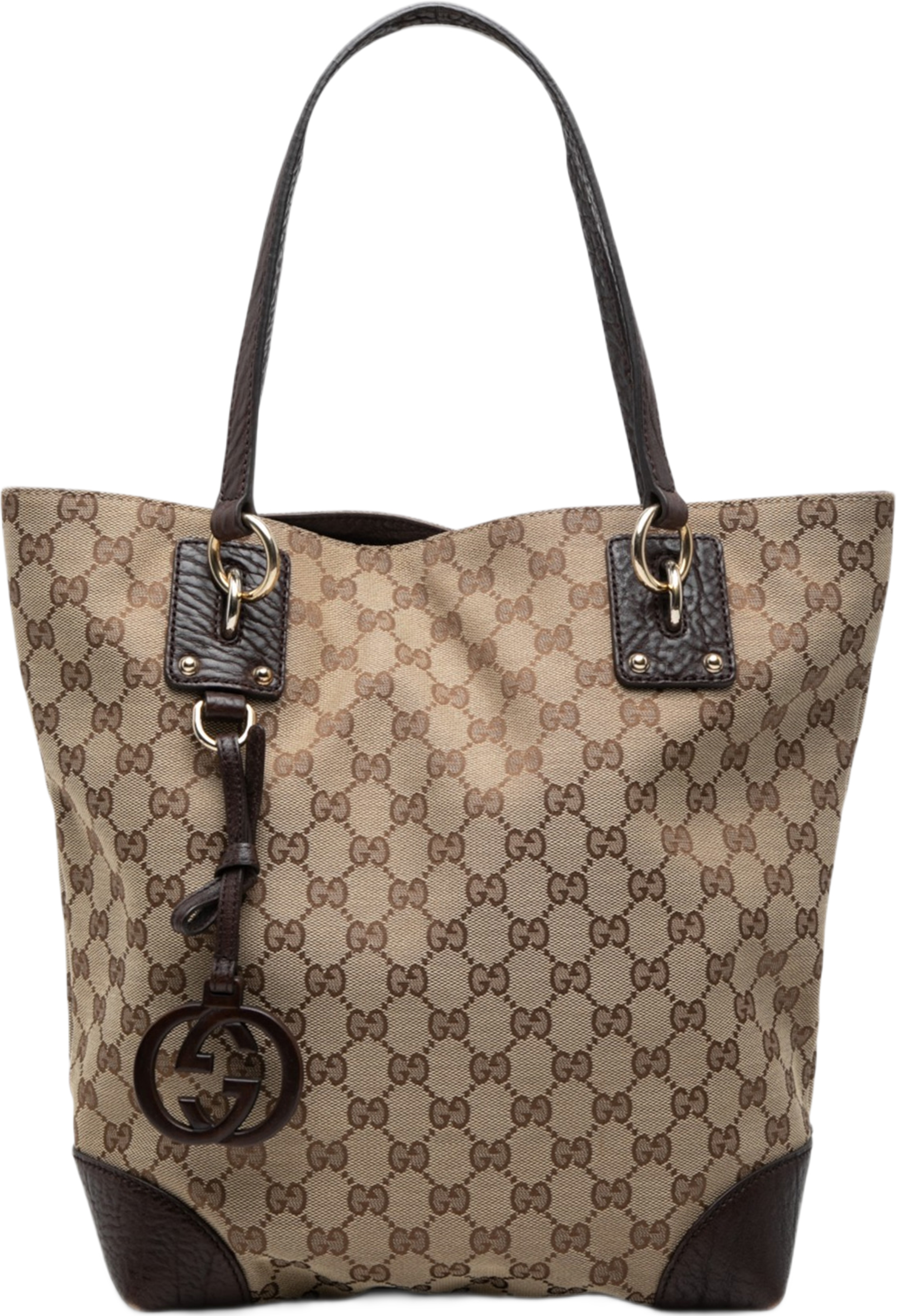 Gucci Gg Canvas Gg Charm Tote, från Luxclusif, i färgen beige. Klicka för att öppna bilden i stort format