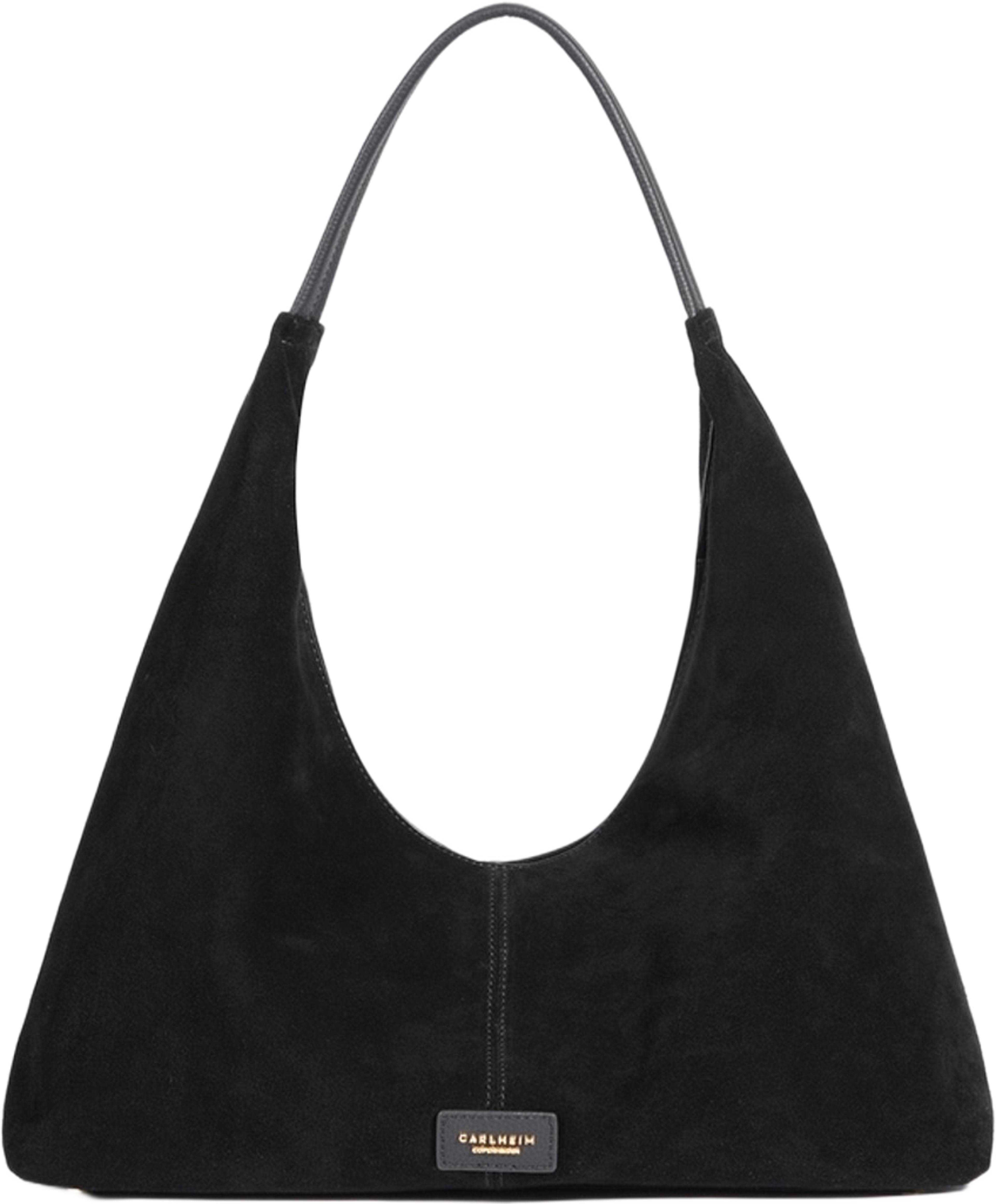 Eliana Handväska Mocka, från Carlheim, i färgen svart. Klicka för att öppna bilden i stort format